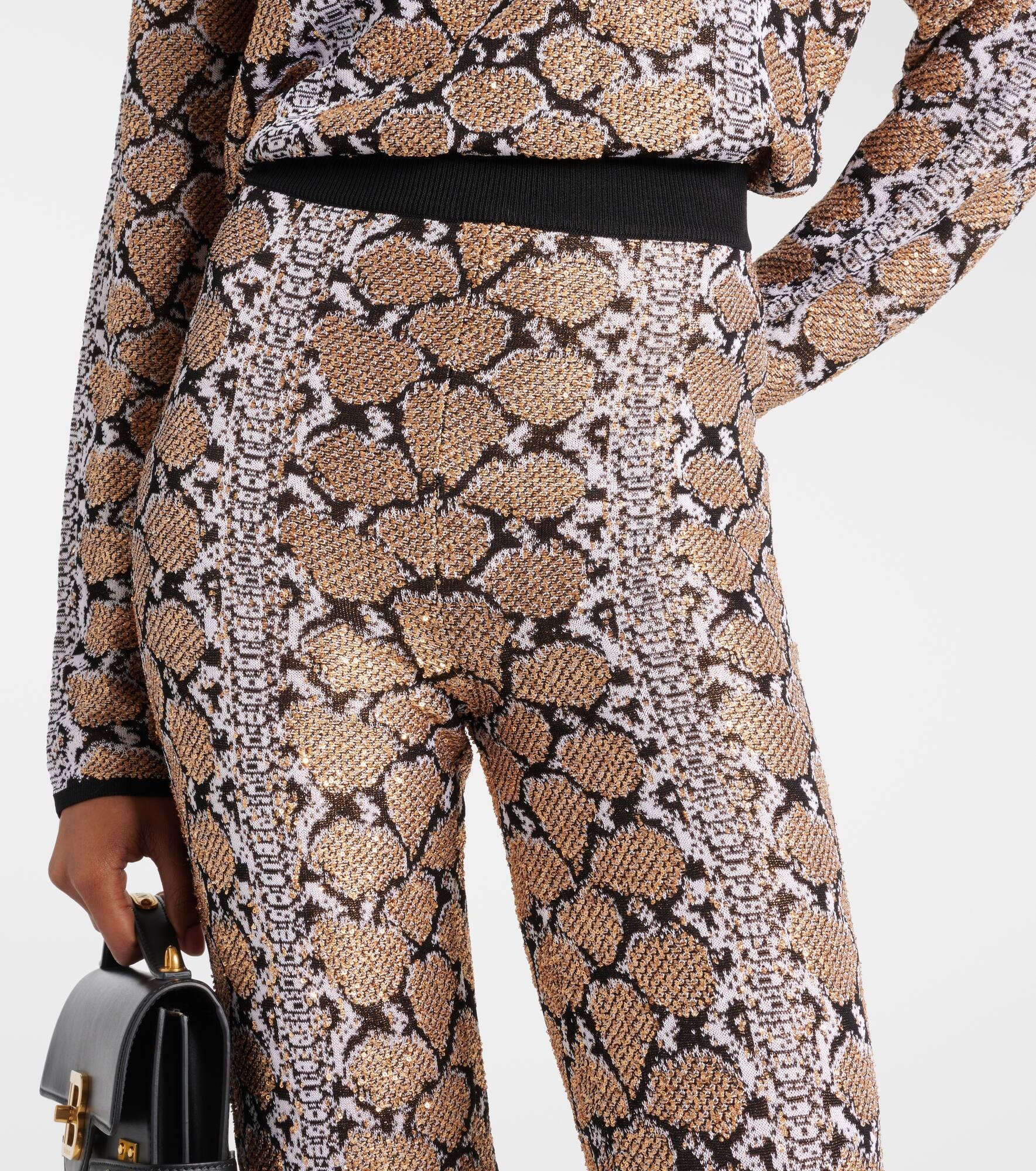 Snake-print flared pants - 4