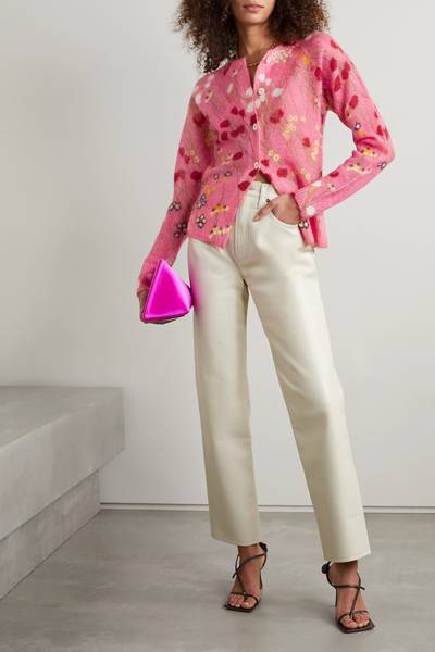 BERNADETTE Penelope floral-print mohair-blend cardigan outlook