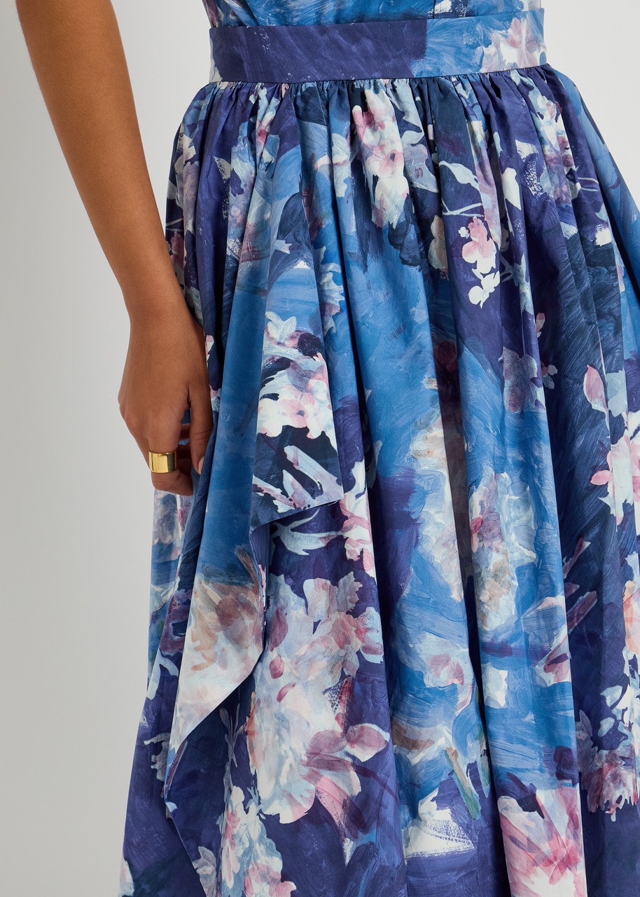 Erdem Floral-print Cotton-poplin Midi Skirt - 5