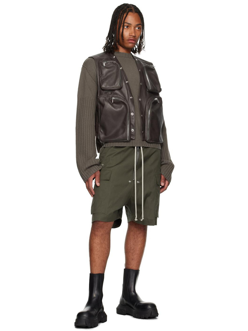 Rick Owens Khaki Concordians Cargobela Cargo Shorts outlook