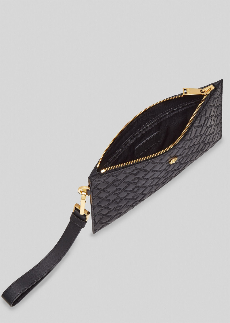 Large Embossed Greek Key Clutch 3