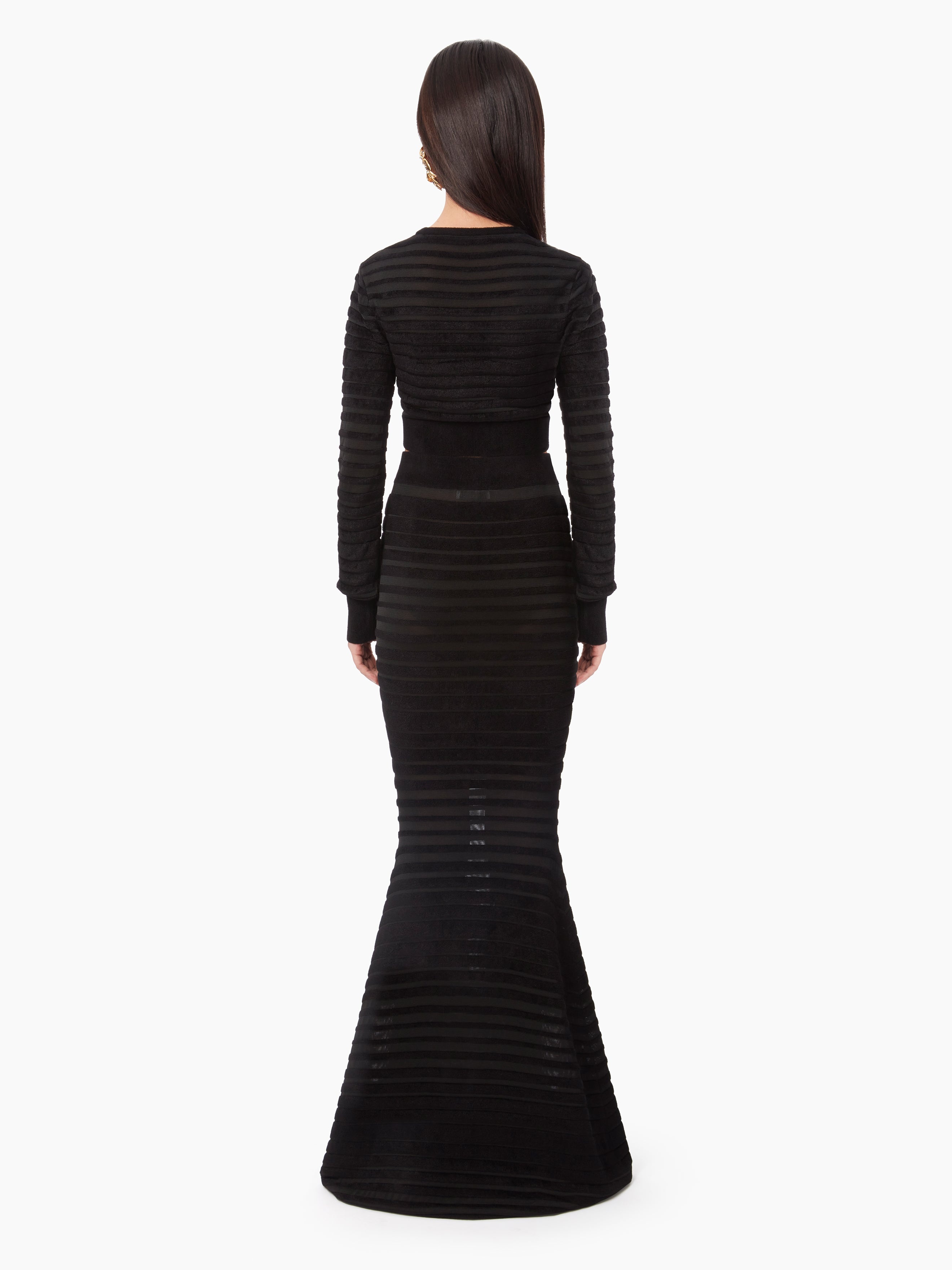 TONAL STRIPE MERMAID SKIRT - 4