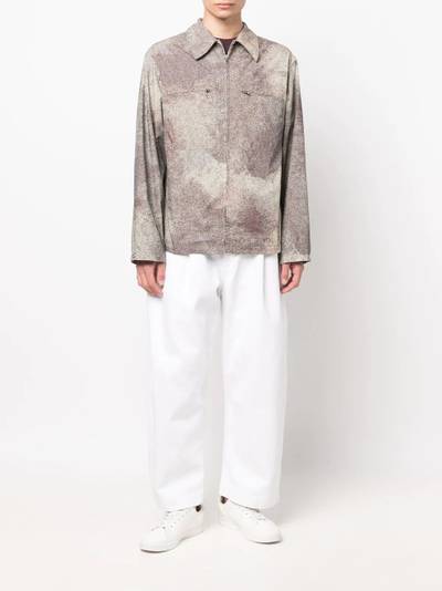 Lemaire abstract-print zip-up shirt jacket outlook