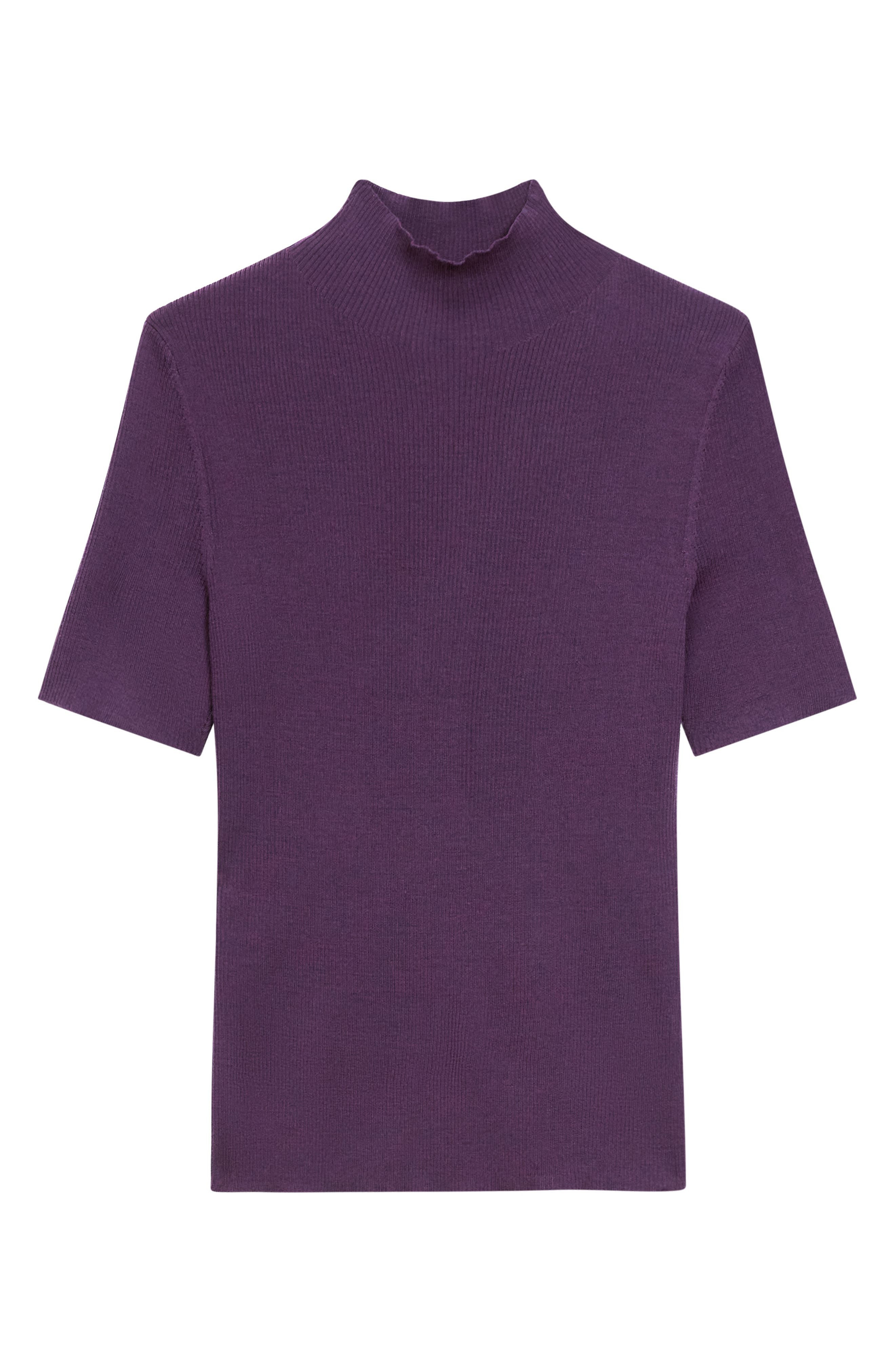 Theory Leenda Merino Wool Mock Neck Sweater in Black Iris at Nordstrom - 5