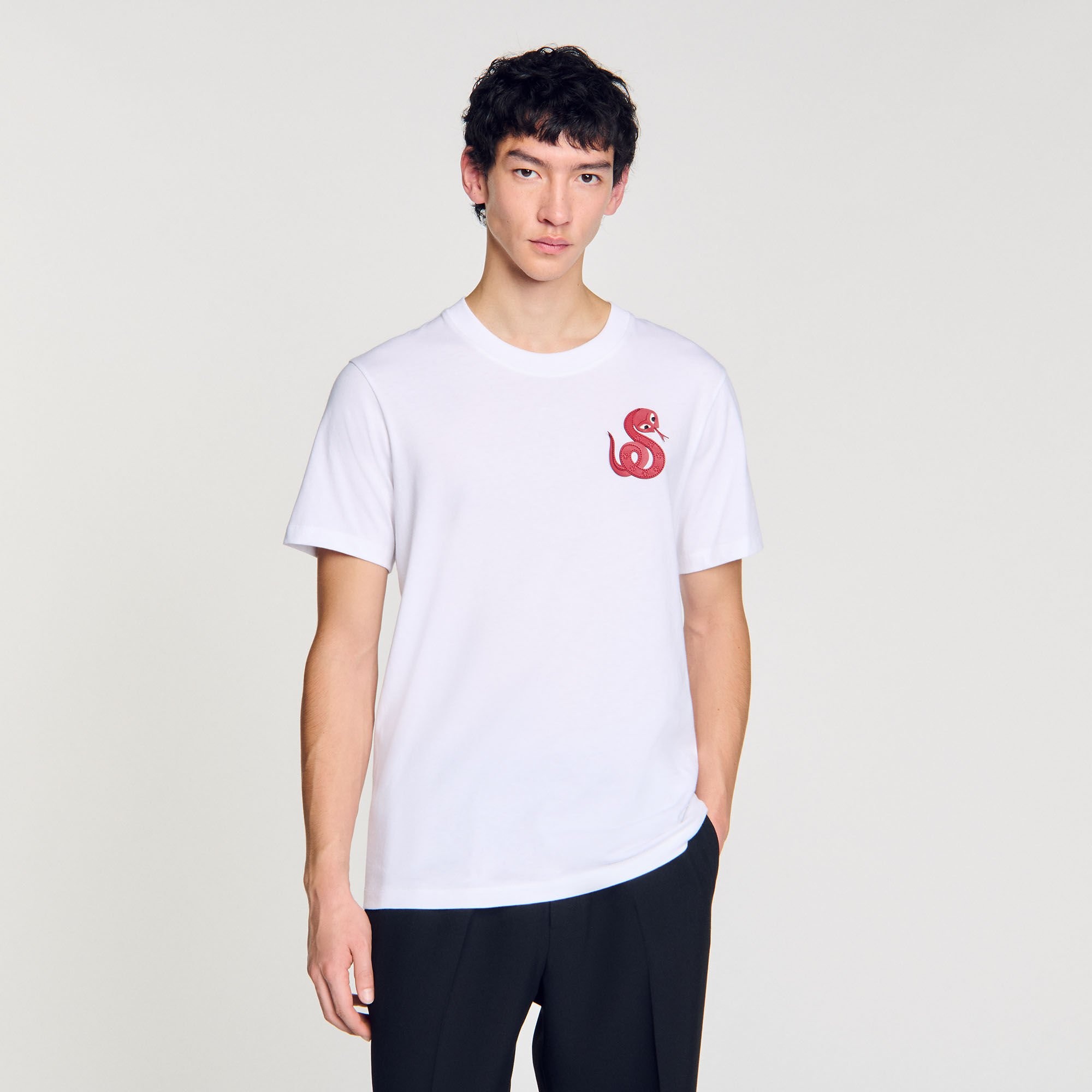 T-SHIRT WITH SNAKE DETAIL - 4