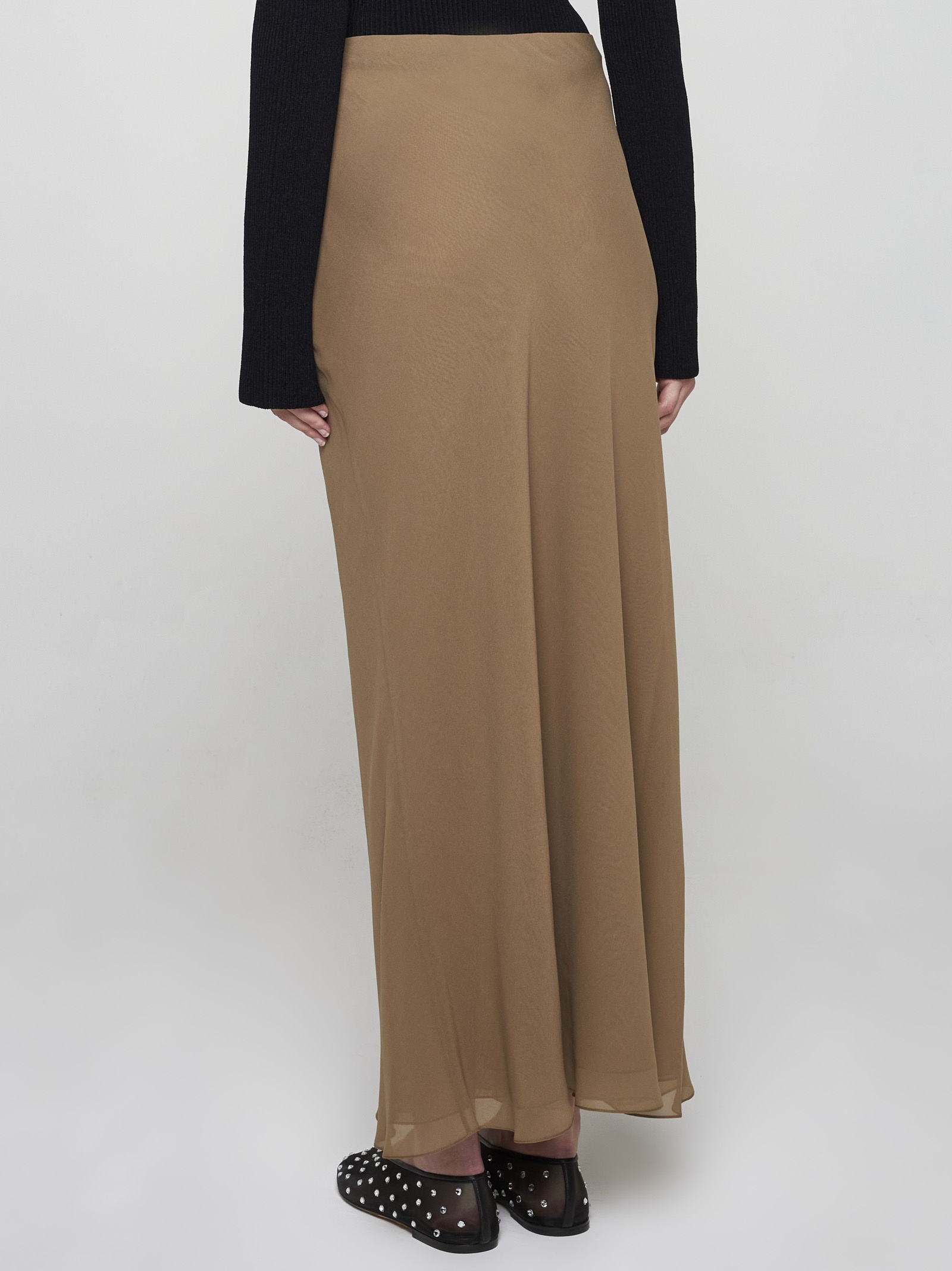 Mauva silk long skirt - 4