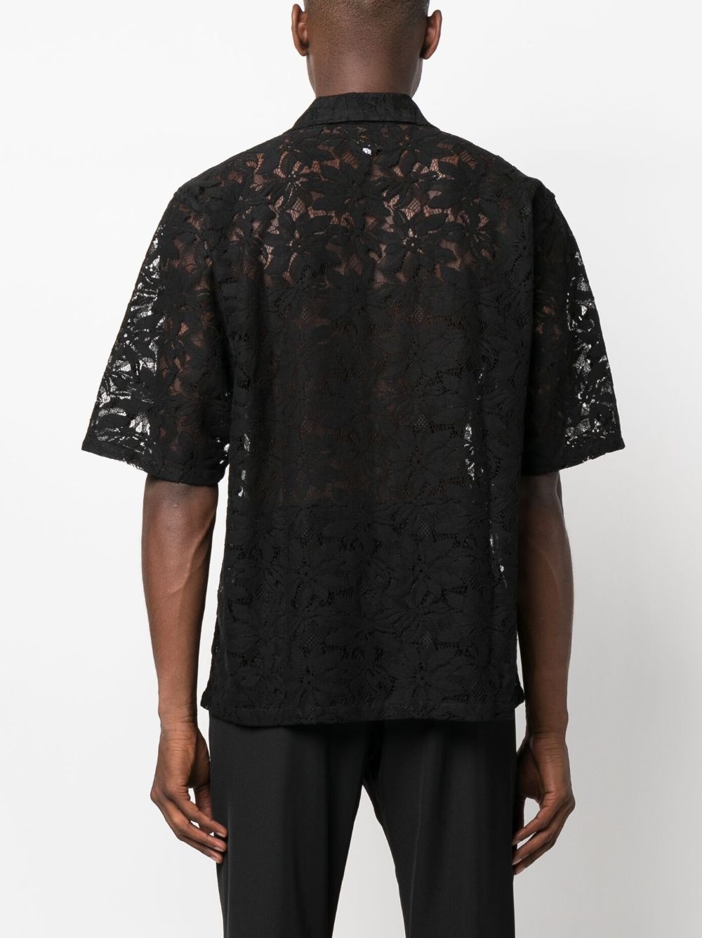floral-lace button-up shirt - 4