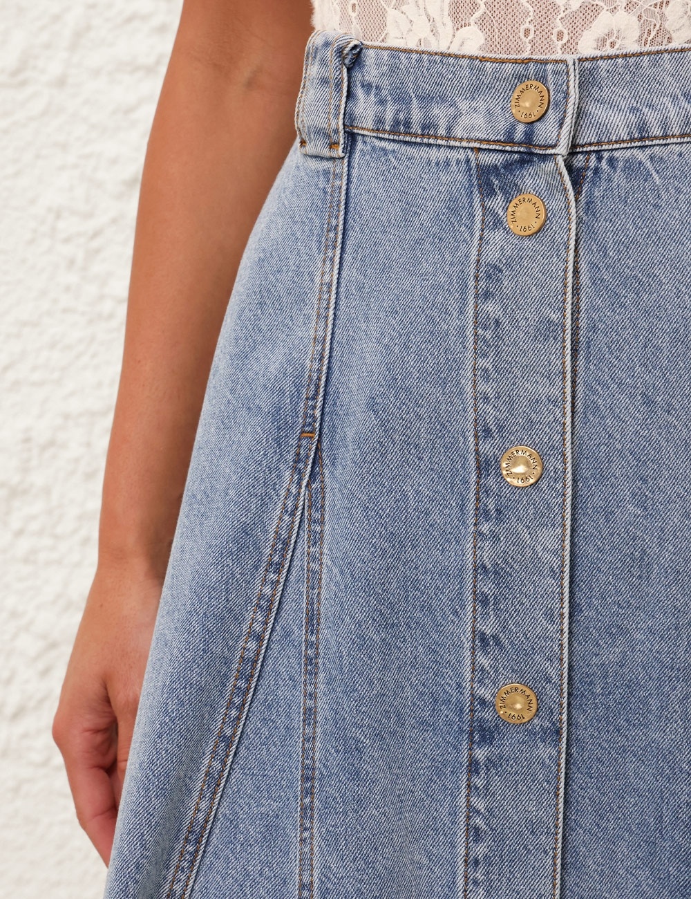 DENIM FLARE SKIRT - 5
