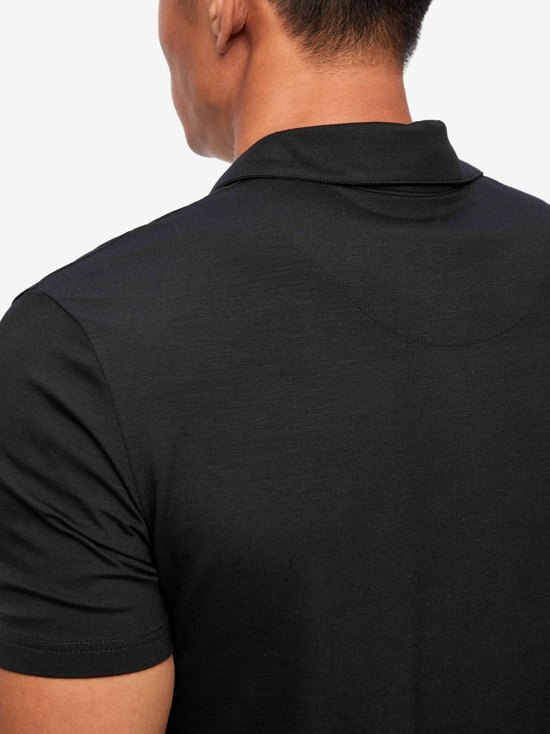 Men's Polo Shirt Basel Micro Modal Stretch Black - 5