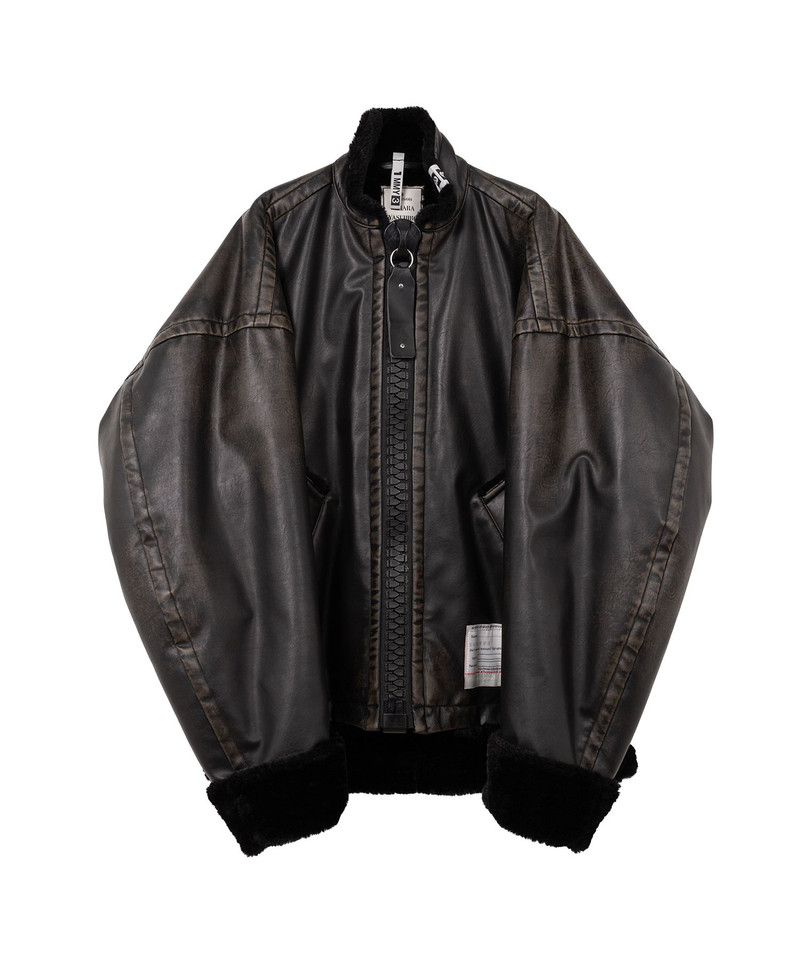 Coated Big Zip Boa Jacket 19