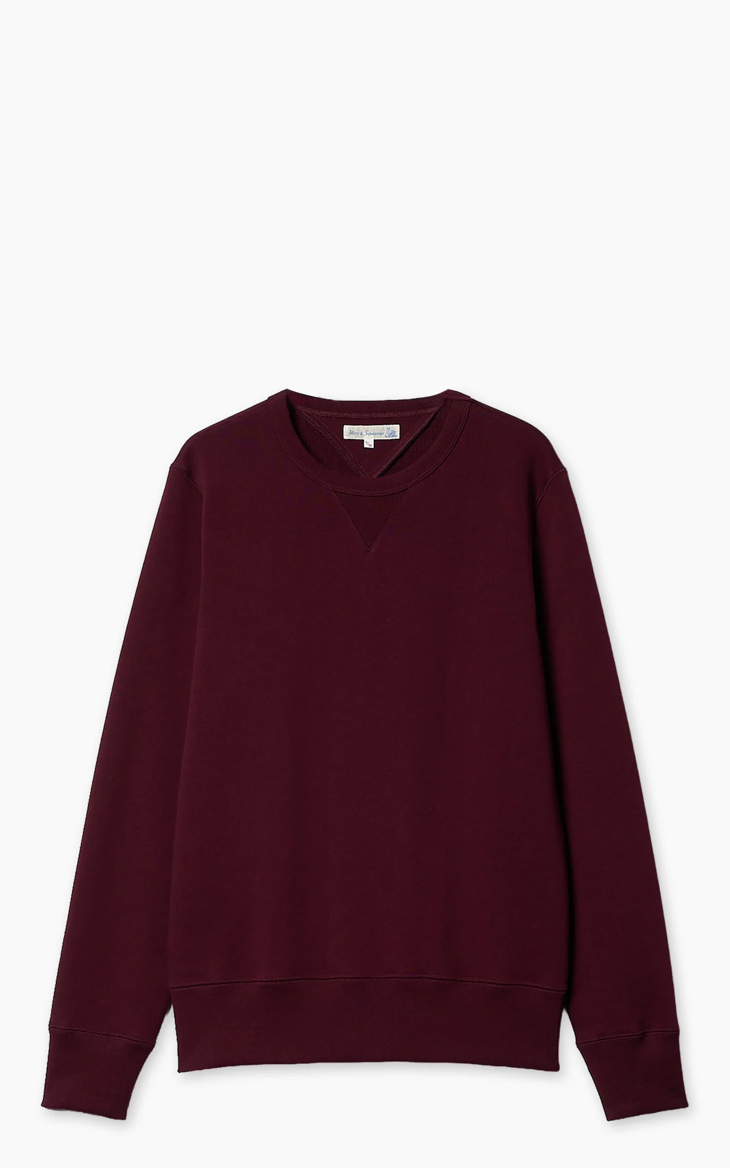 MERZ B. SCHWANEN 3M46 STURDY LOOPBACK FLEECE SWEATSHIRT BURGUNDY - 1