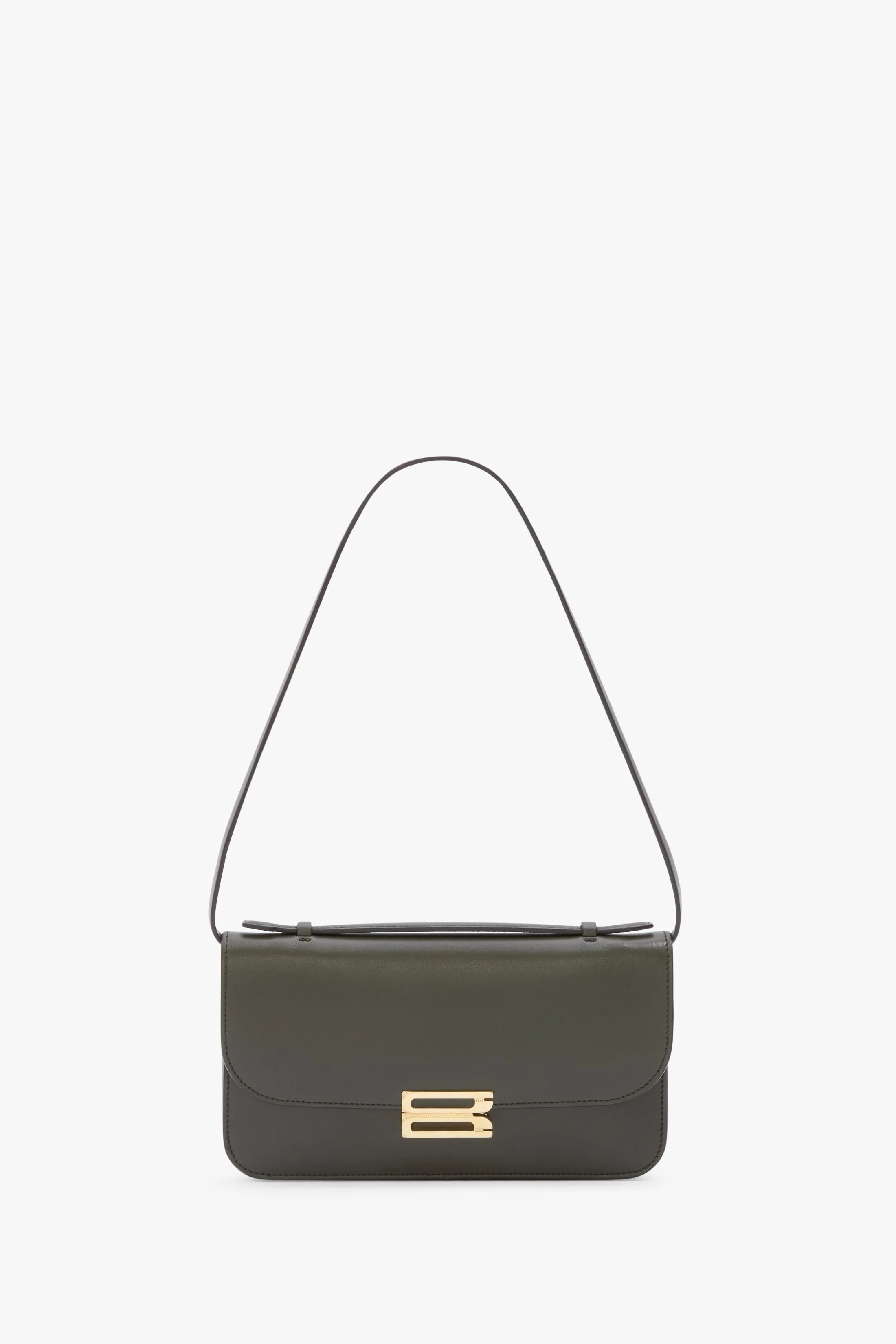 Dorian Pochette In Dark Olive Leather - 1