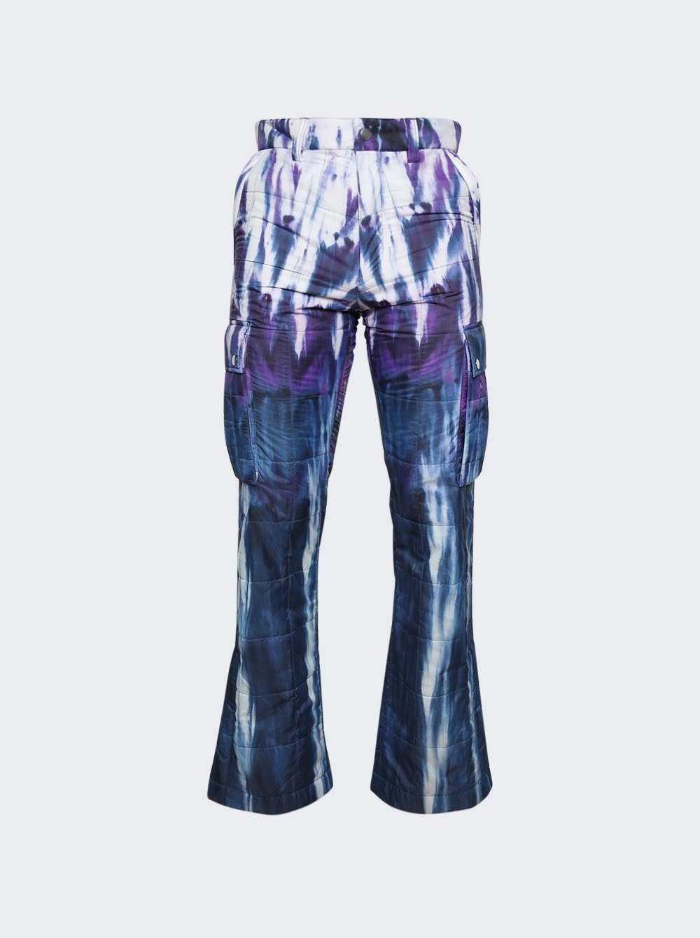 Tie Dye Quilted Cargo Flare Pant Purple - 1