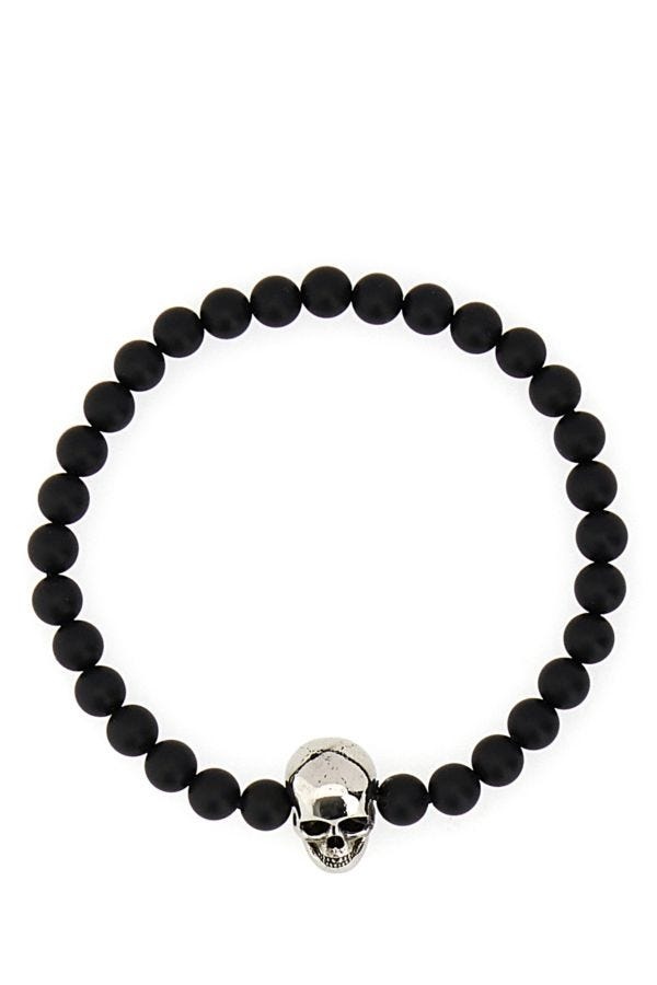 ALEXANDER MCQUEEN Black Beads Skull Bracelet - 1