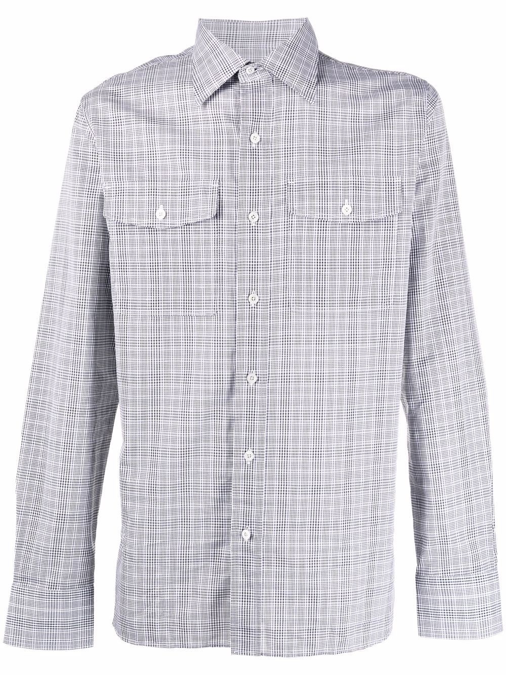 check-print long-sleeve shirt - 1