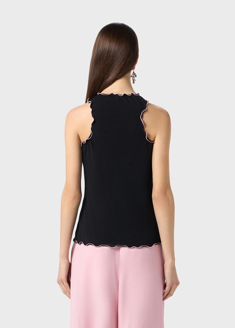 scalloped 가장자리 sleeveless 최고 3