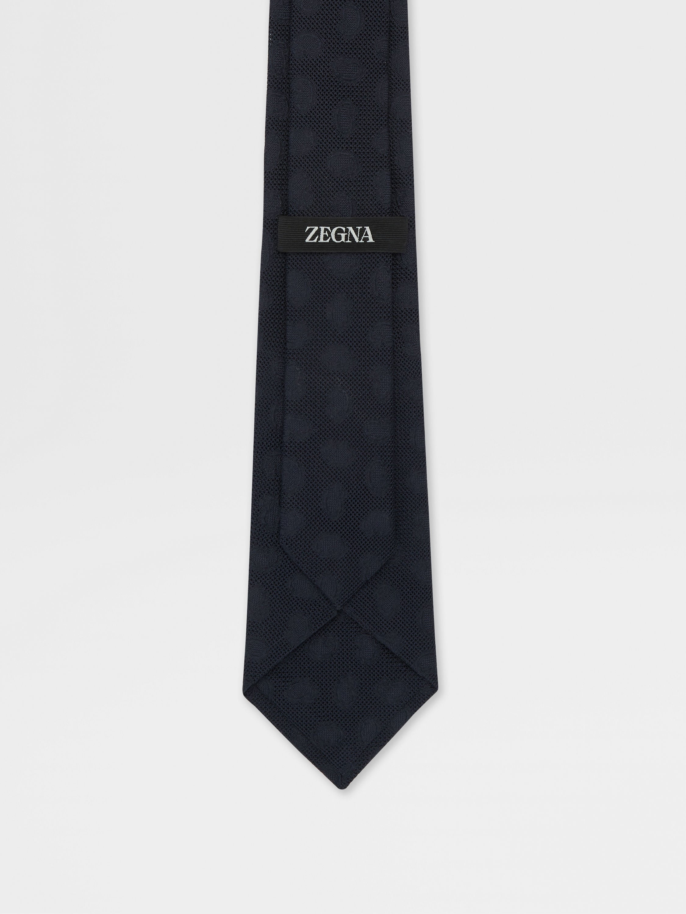 DARK BLUE SILK TIE - 3