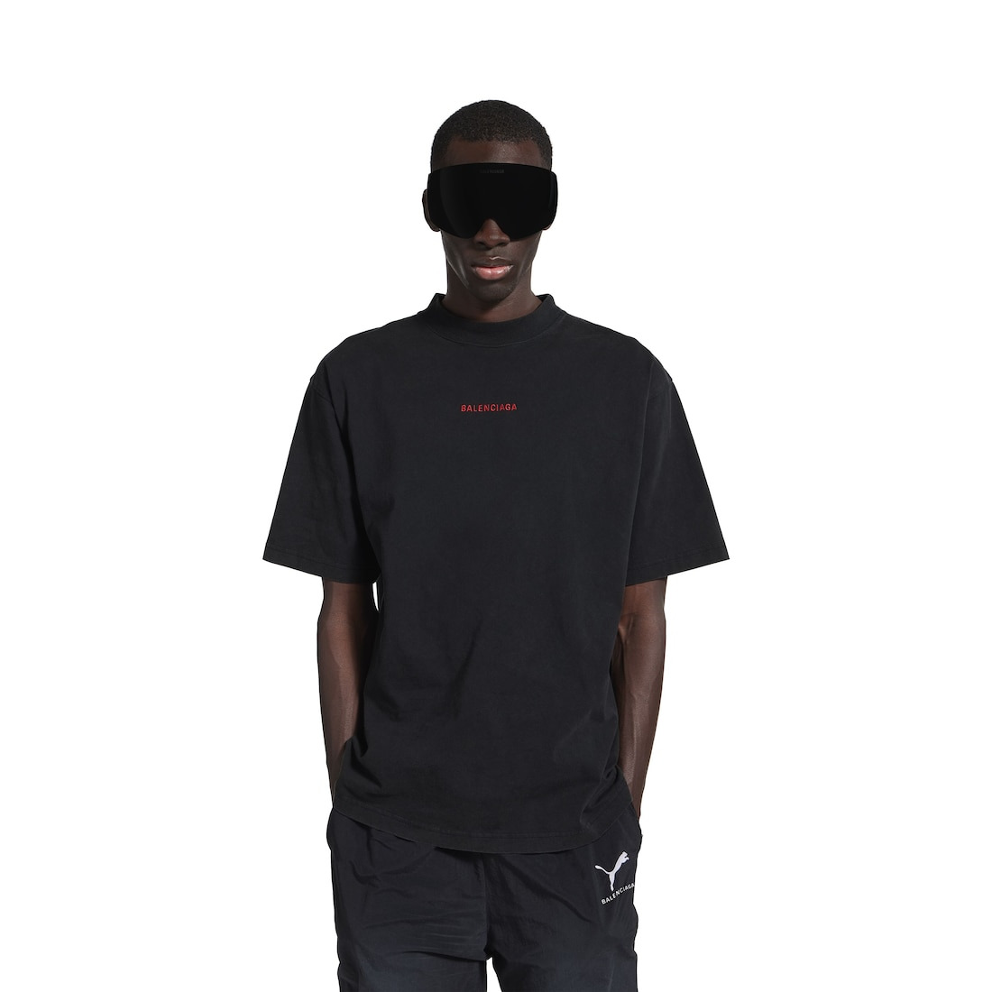 Men's Balenciaga Back T-shirt Medium Fit in Faded Black/red - 5