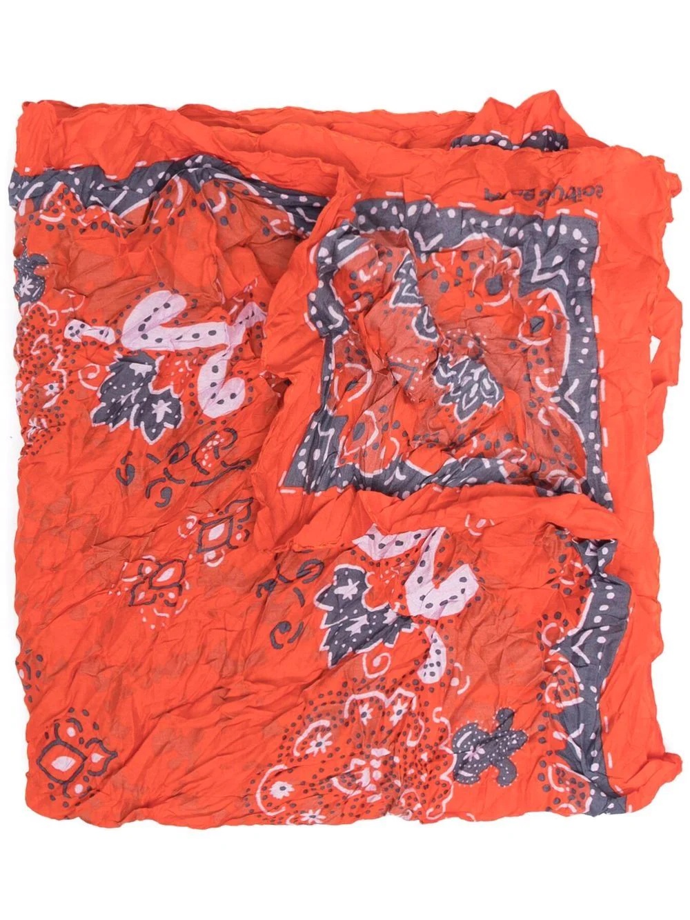 crinkled bandana print scarf - 1