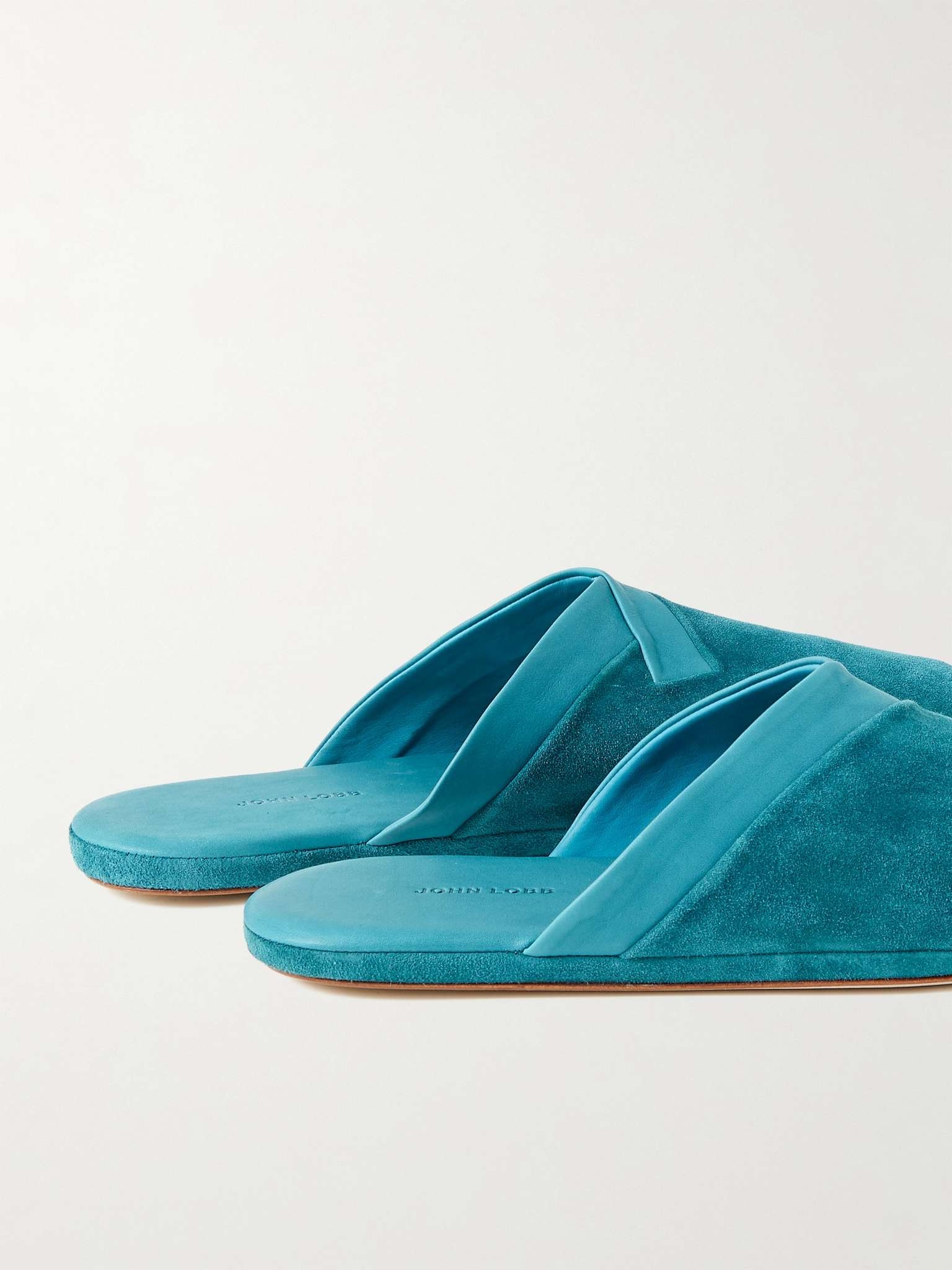 Knighton Leather-Trimmed Suede Slippers - 5