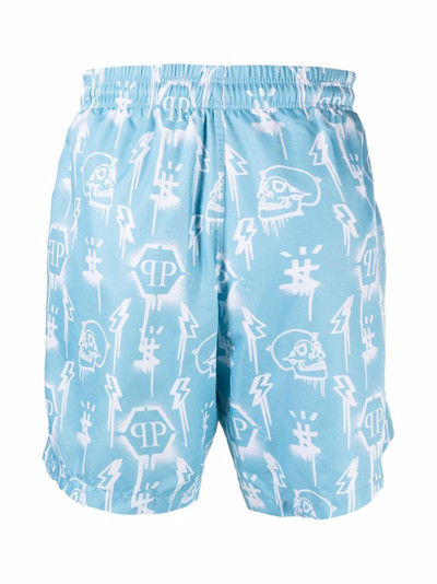 PHILIPP PLEIN monogram-print swimming trunks outlook