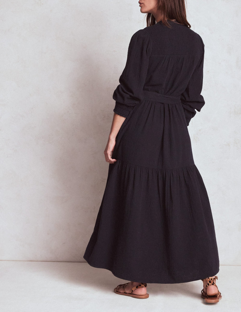 Cecily Double Cloth Midi Dress-Midnight Blue 5