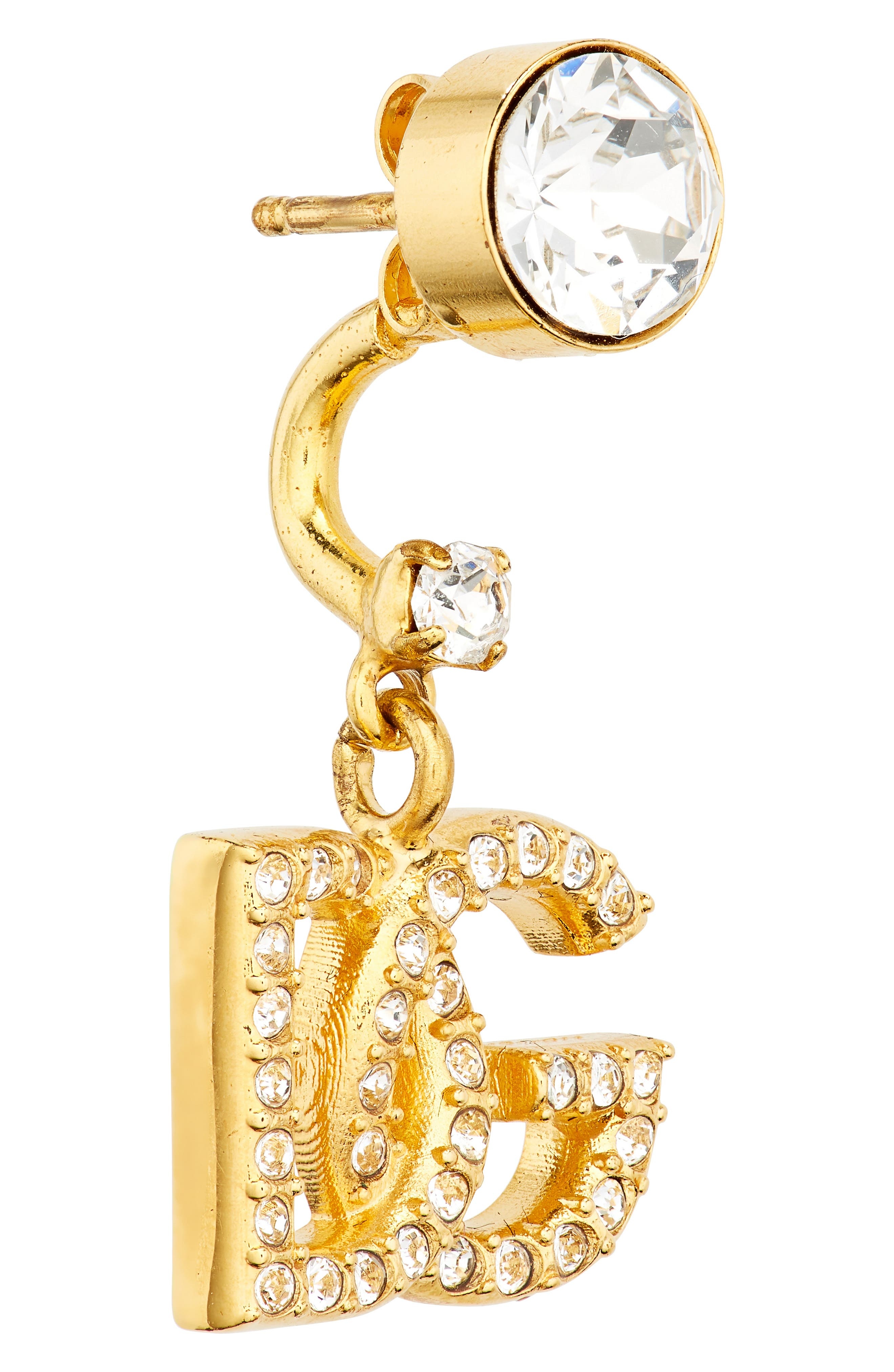 DG Crystal Logo Drop Back Earrings - 6