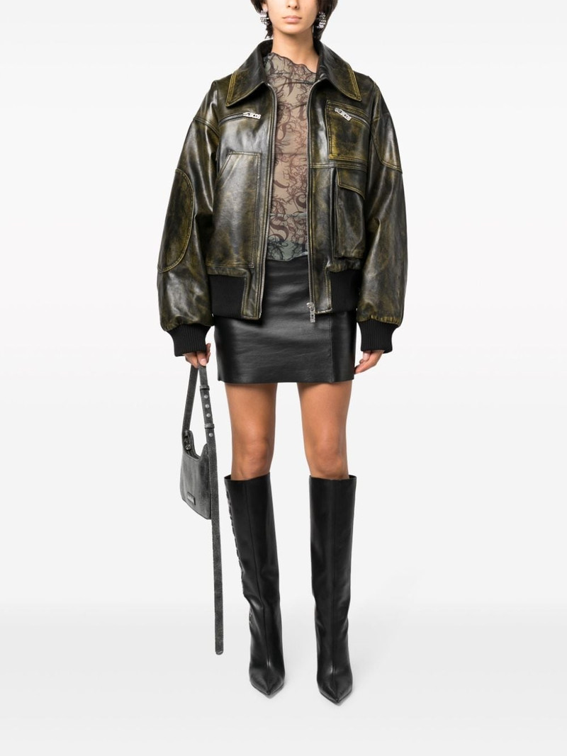 Workwear Rub-Off leather bomber jacket 3