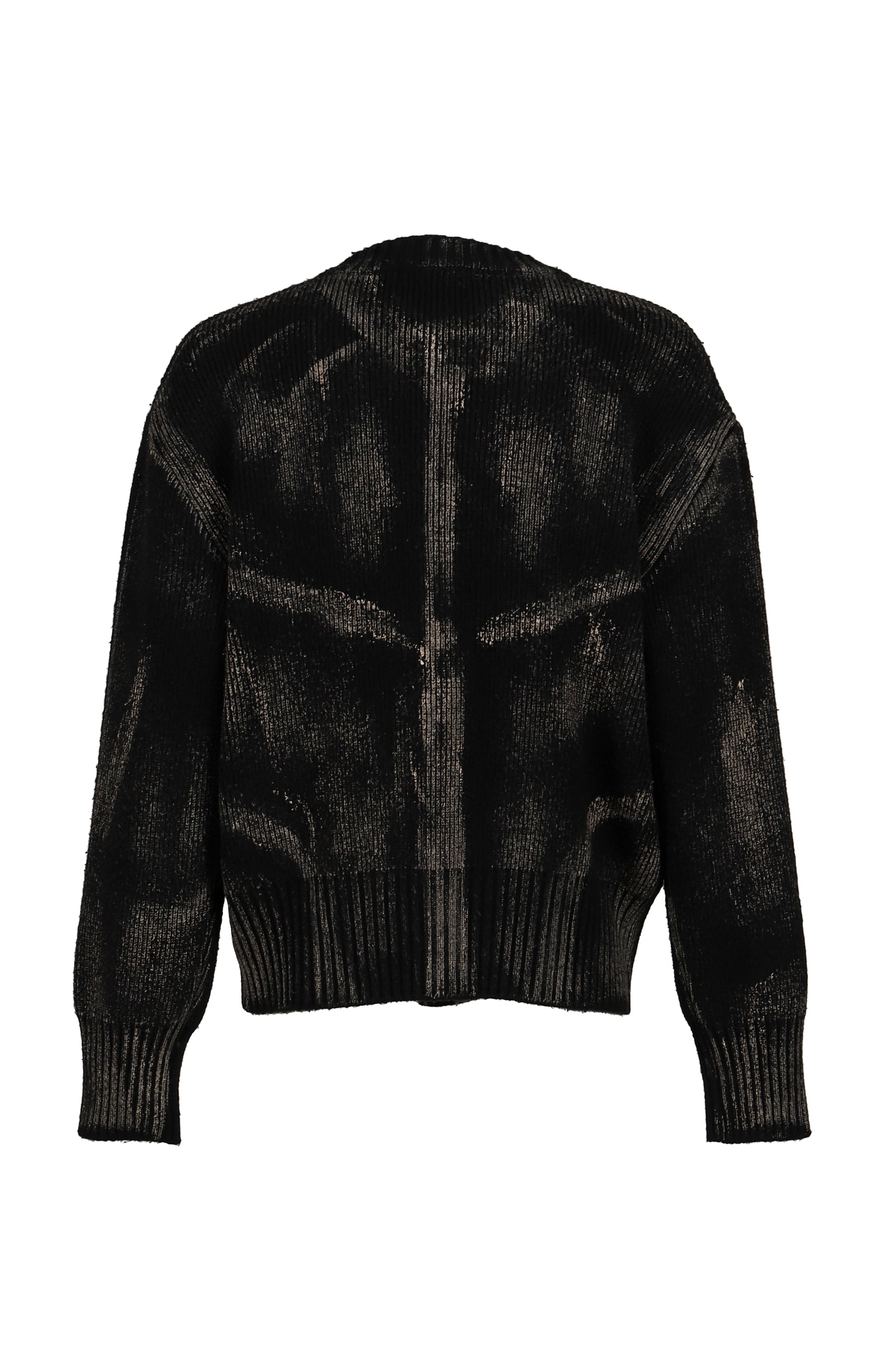 PAINTED CORSET KNIT CARDIGAN / BLK - 6