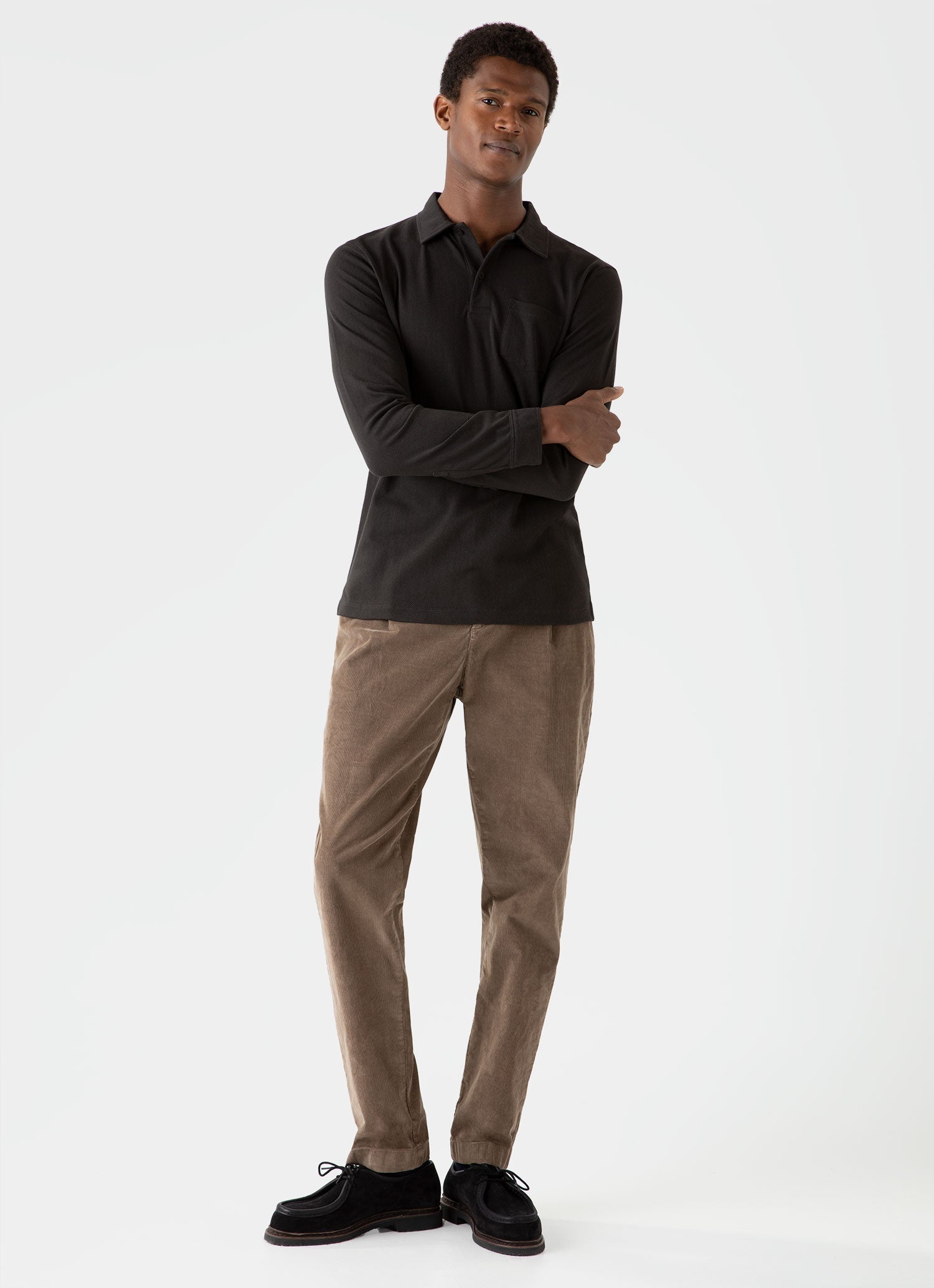 Sunspel Pleated Corduroy Trouser | REVERSIBLE