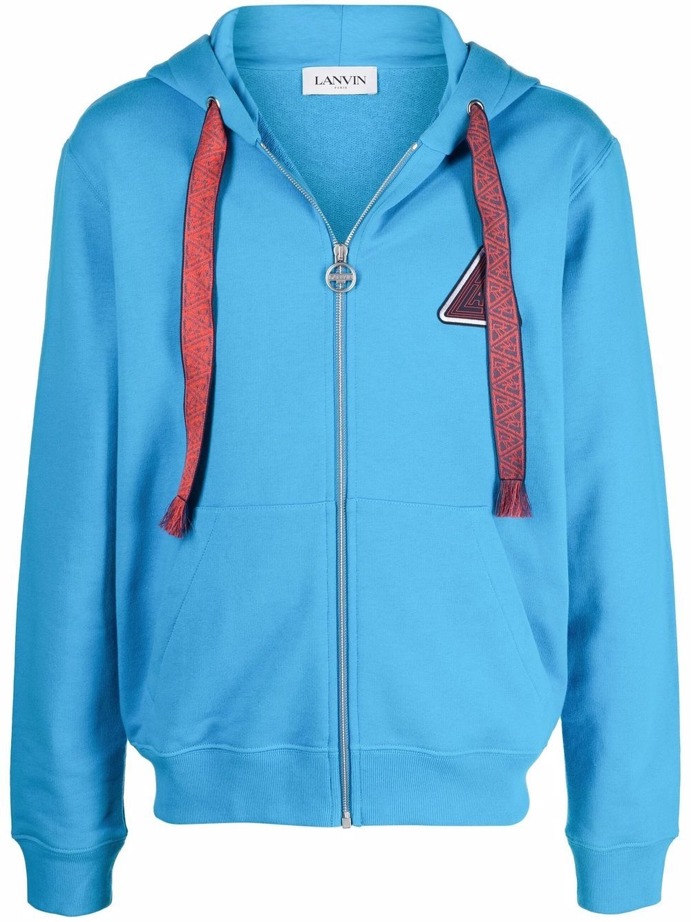 triangle logo-print zip-up hoodie - 1