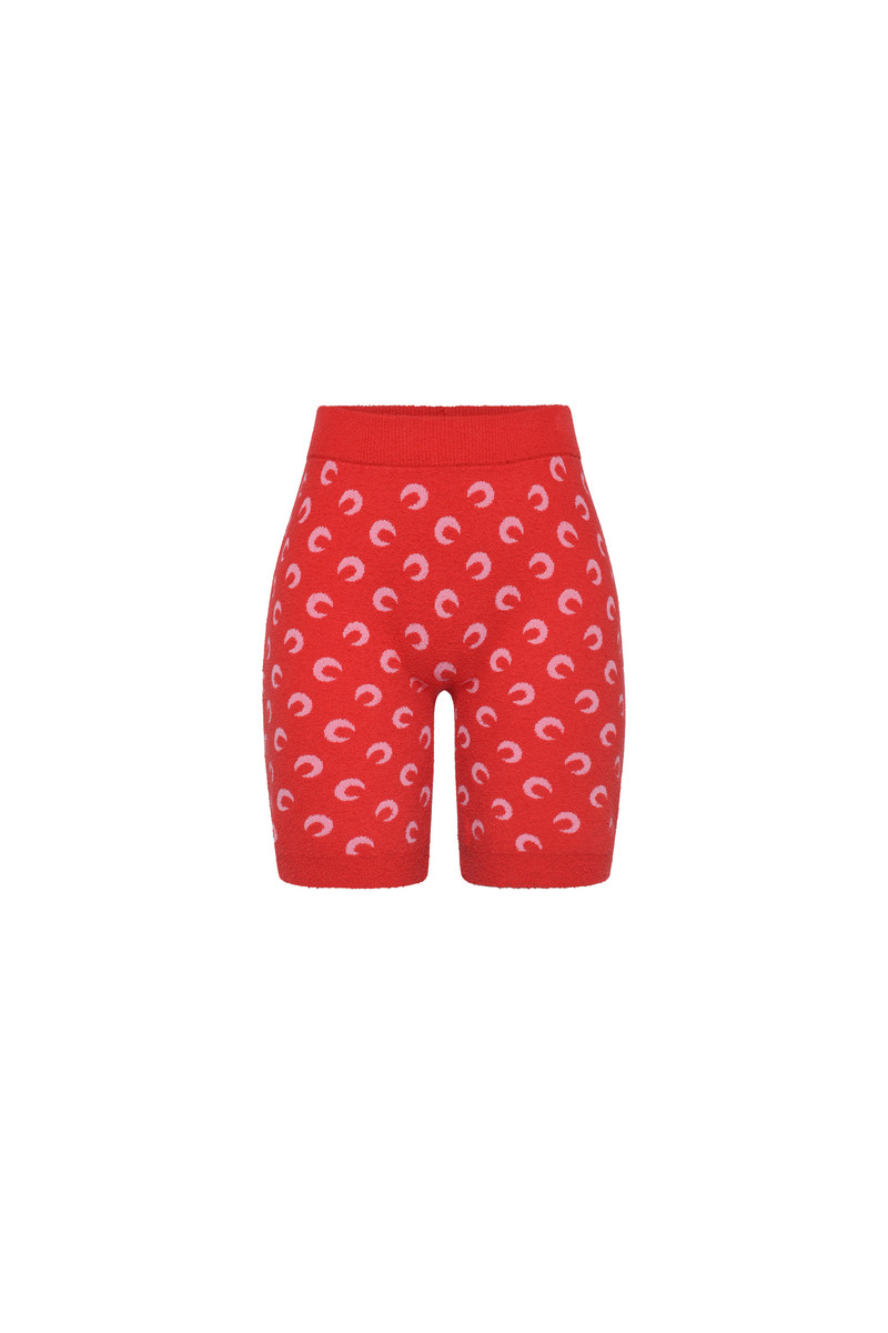 Moon printed jacquard bouclette mini shorts organic cotton 1
