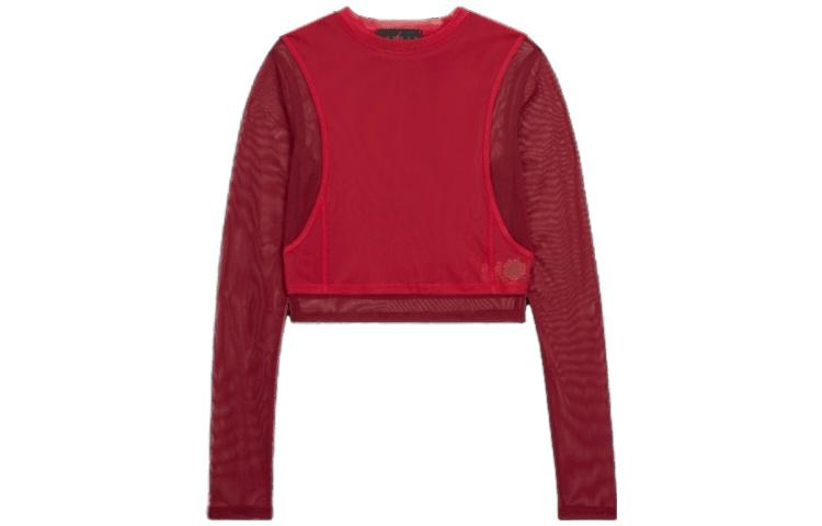 (WMNS) Air Jordan x Teyana Taylor Long Sleeve Mesh T-Shirt 'Red' FB2616-687 - 2