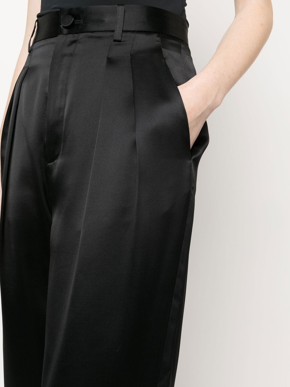 satin silk pleated trousers - 5