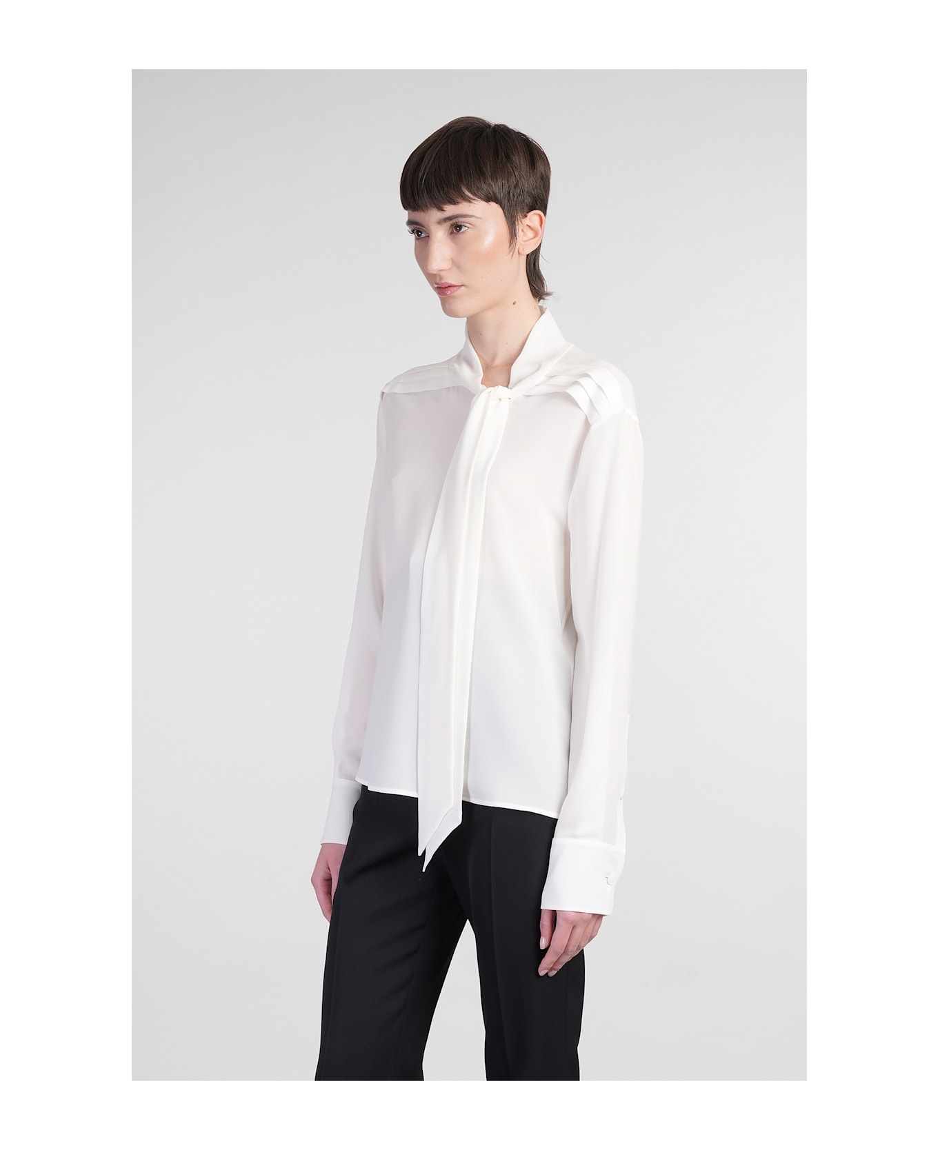 Shirt In Beige Silk - 4