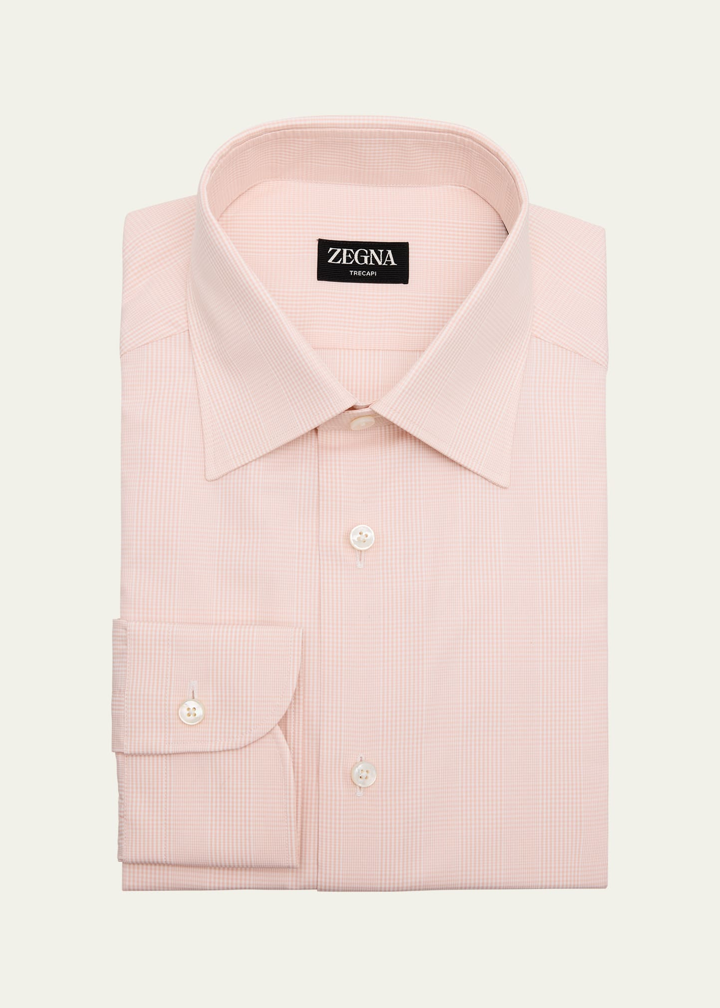 Men's Trecapi Cotton Tonal Plaid Dress Shirt - 1