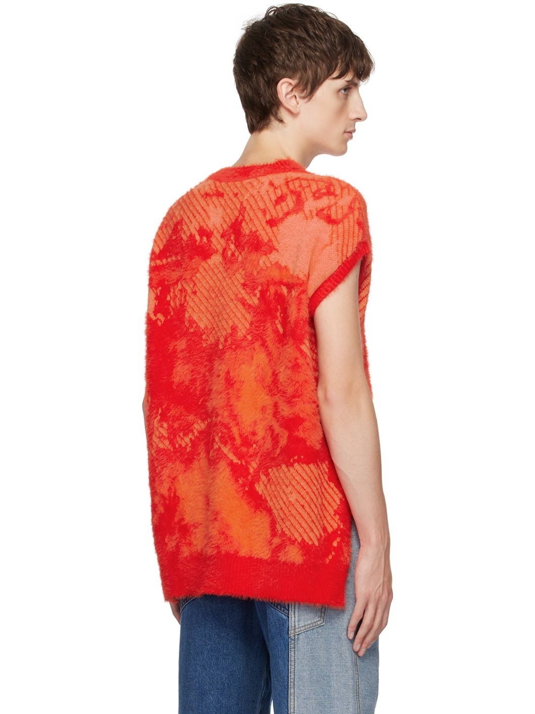 Orange Landscape Painting Sweater - 3