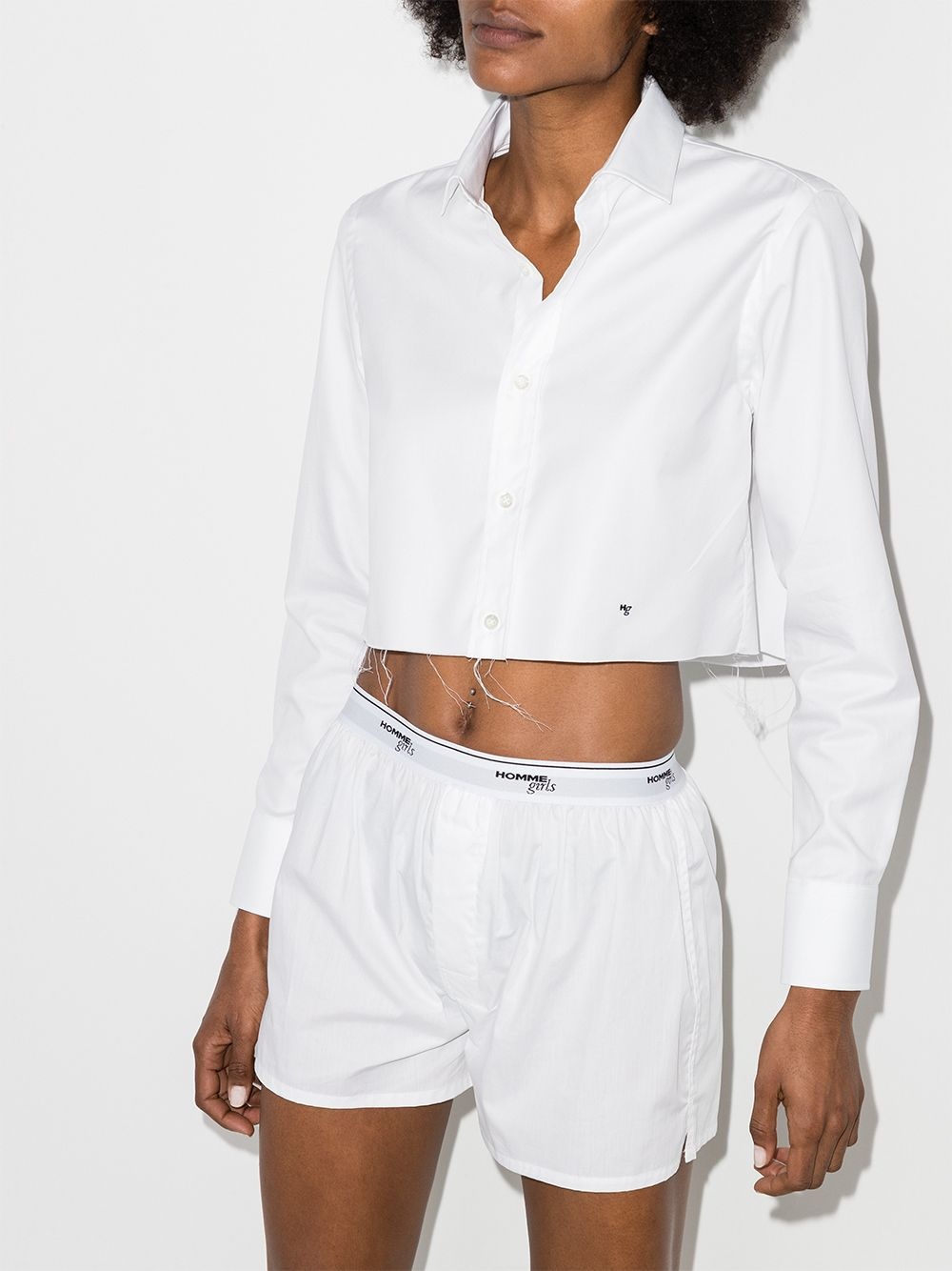 long-sleeve cropped shirt - 2