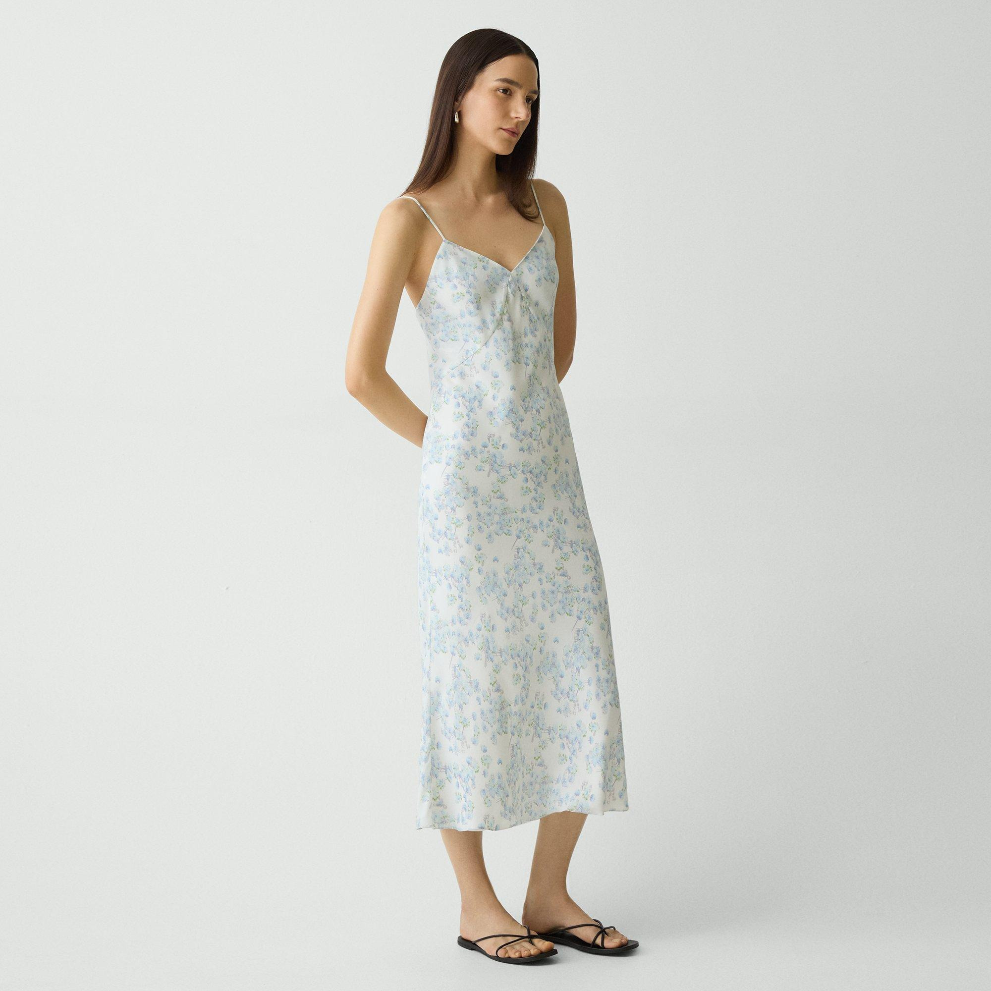 Slip Dress in Floral Satin Georgette - 2