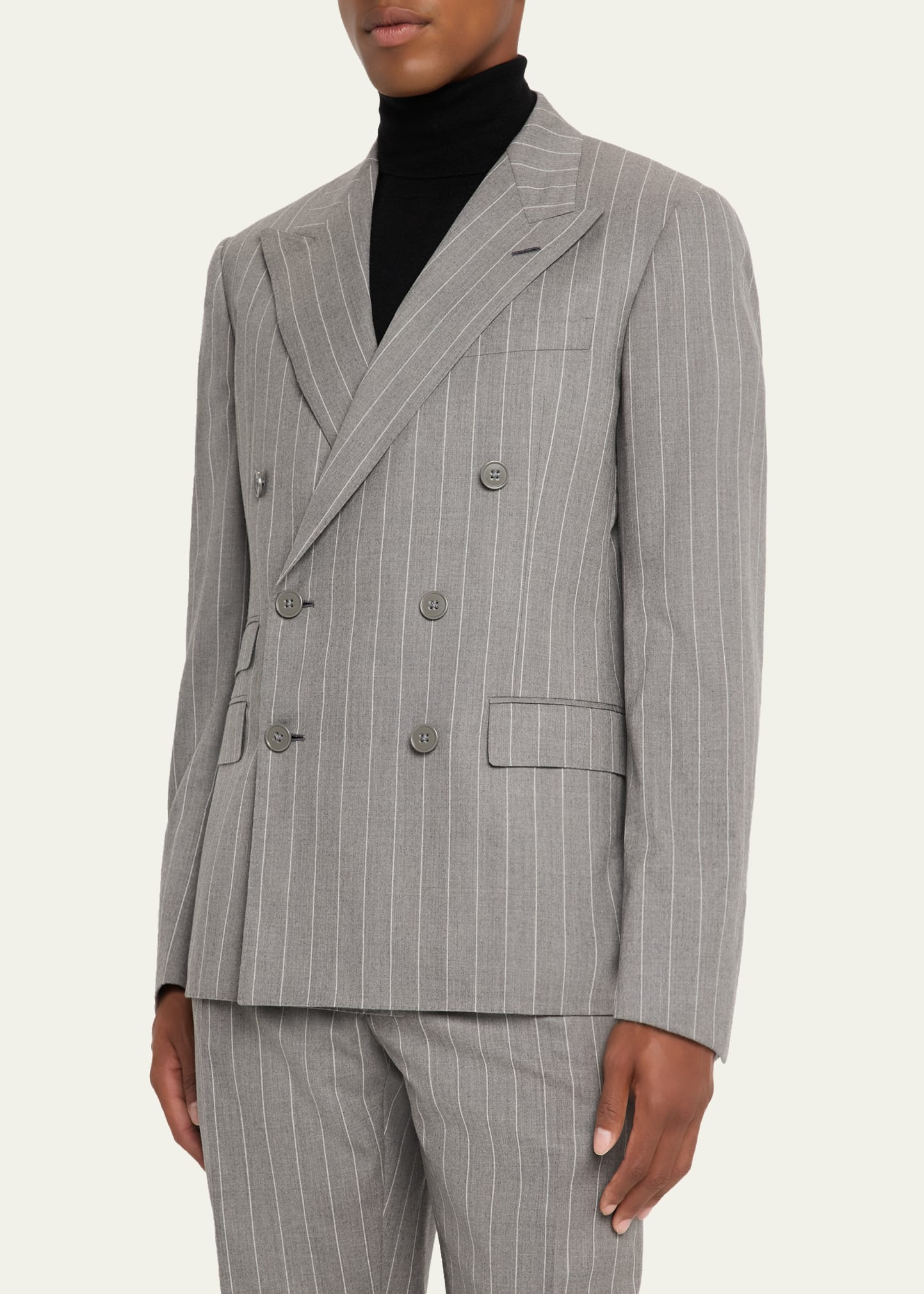 Men's Kent Wool Hairline Double-Breasted Sport Coat - 4