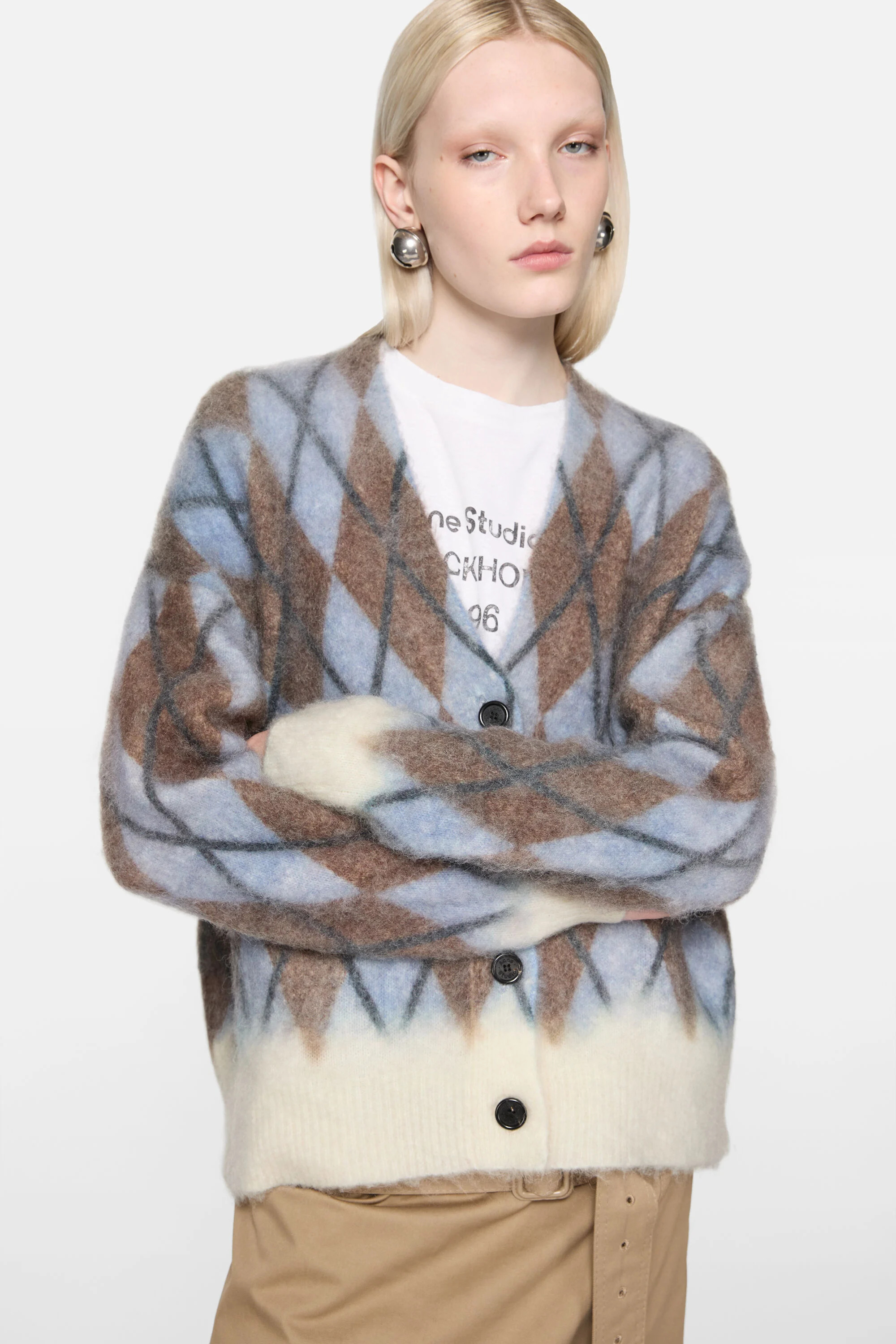 Mohair cardigan - Grey/brown - 4