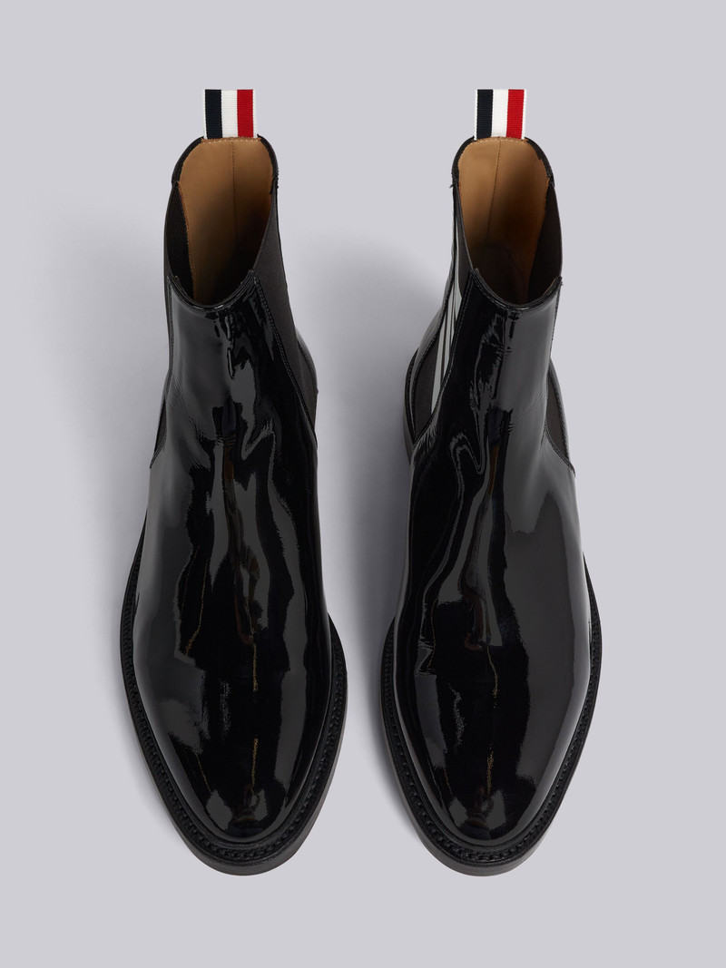 Black Soft Patent Leather 4-Bar Chelsea Boot 4