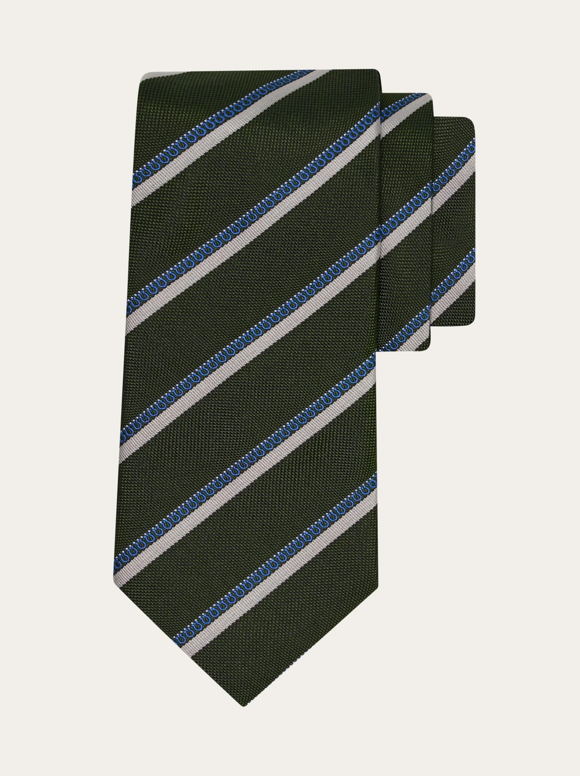 Regimental jacquard silk tie - 1