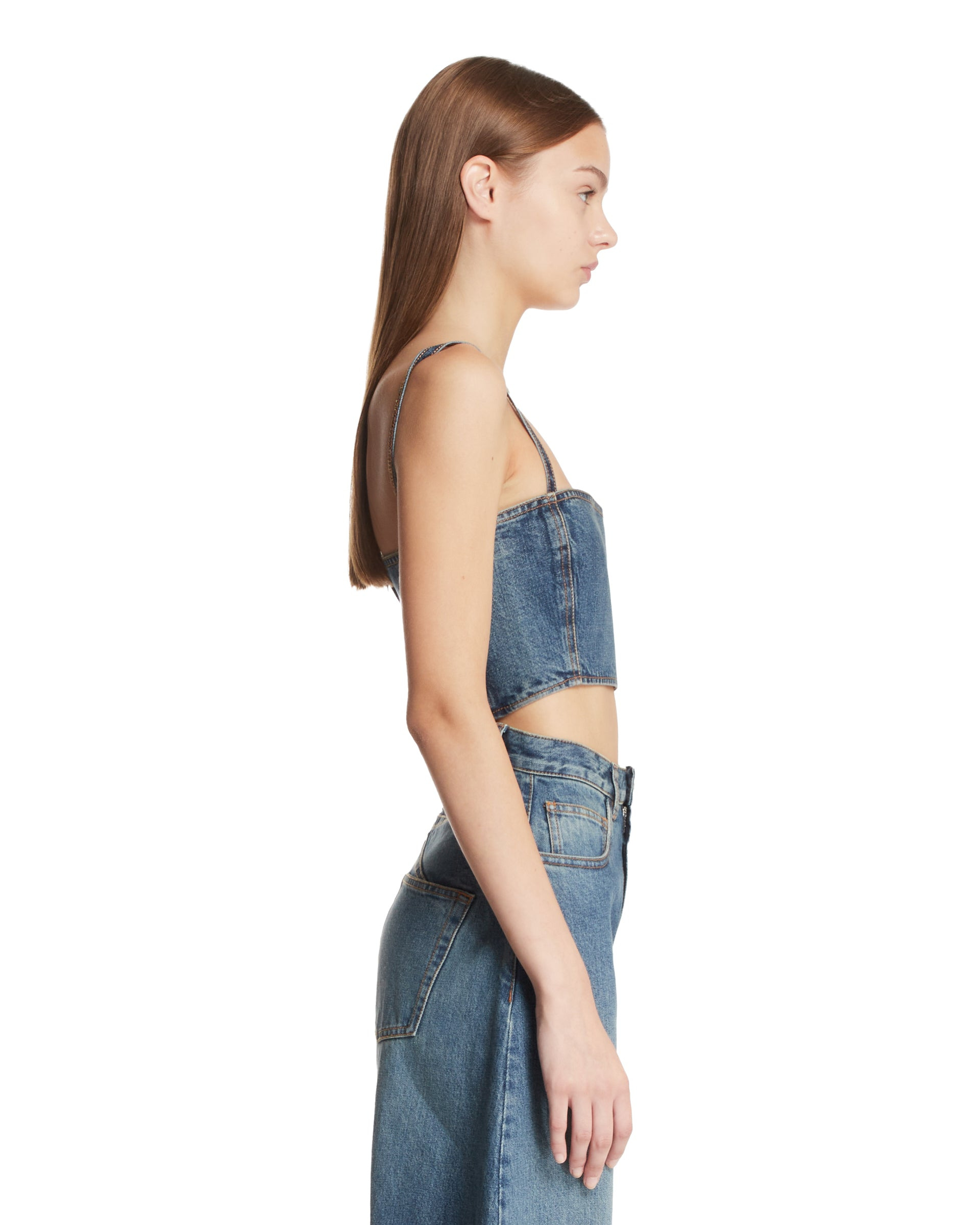 Blue Denim Bustier - 5