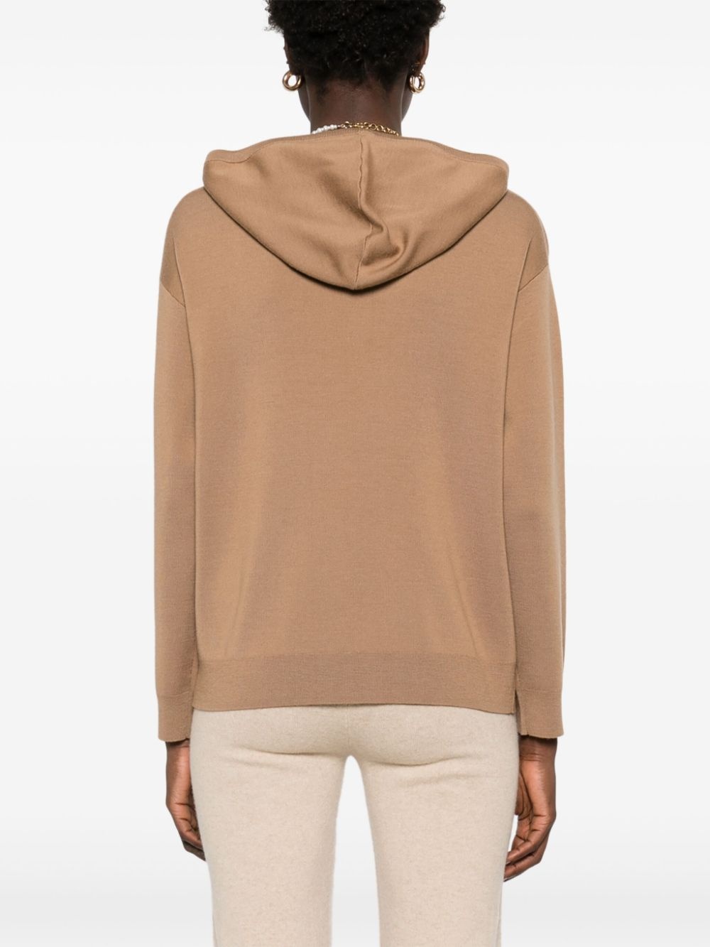 flocked-logo hoodie - 4