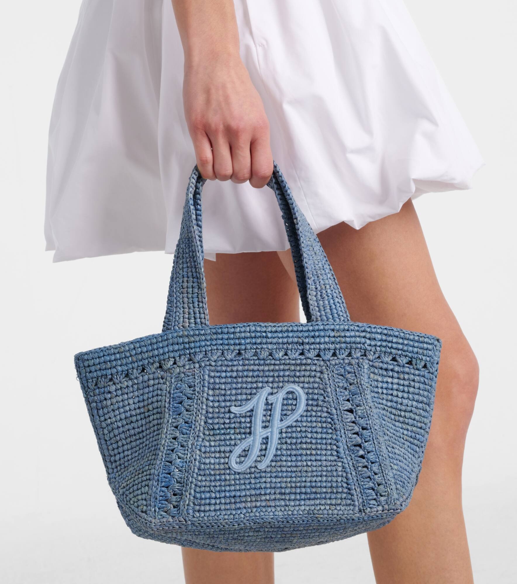 Trapeze Small raffia shopper - 2