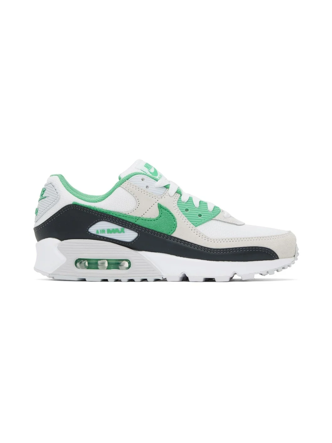 White & Green Air Max 90 Sneakers - 1