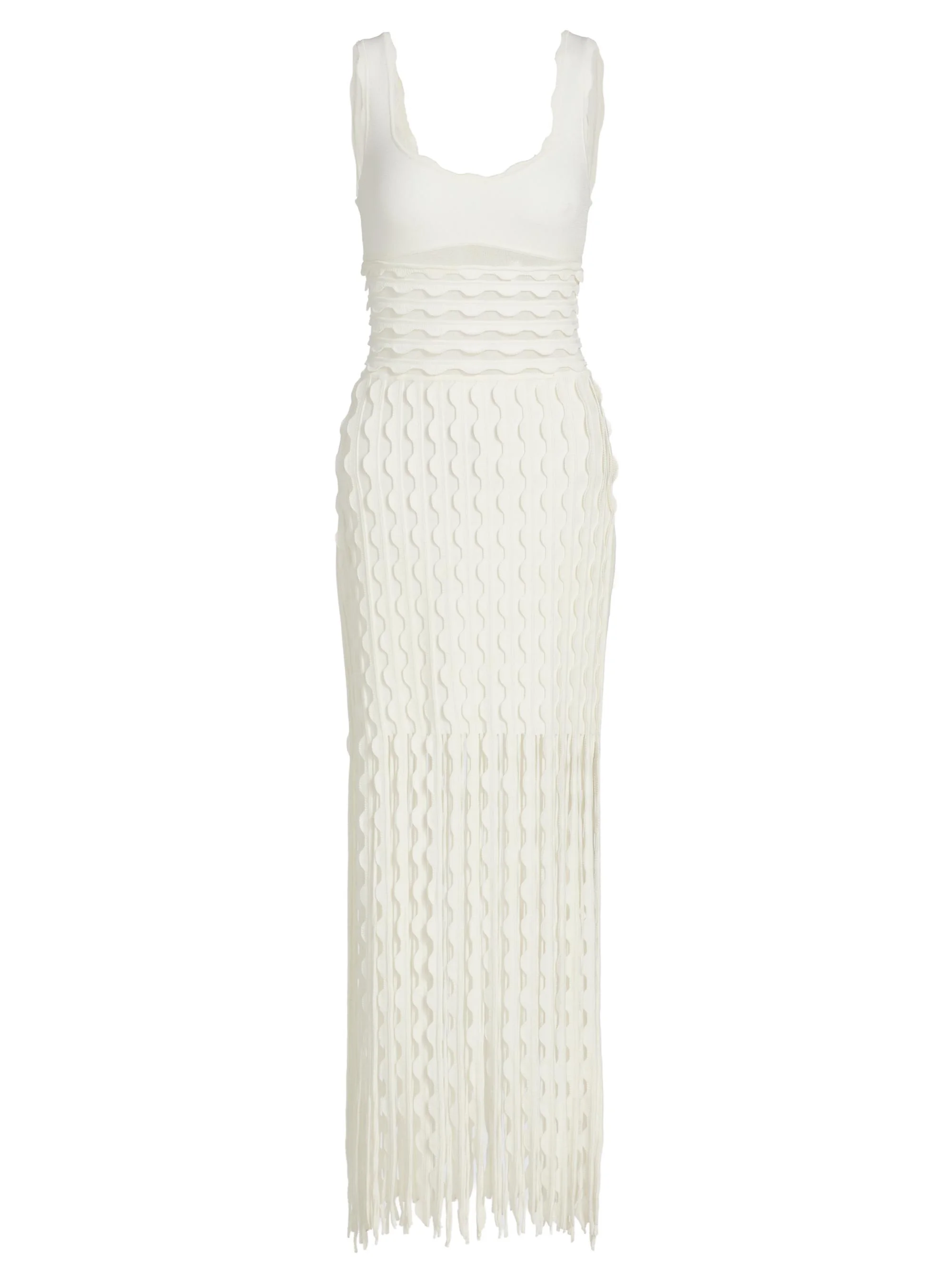 Women's Brionne Scalloped Knit Midi-Dress - Ivory - 1