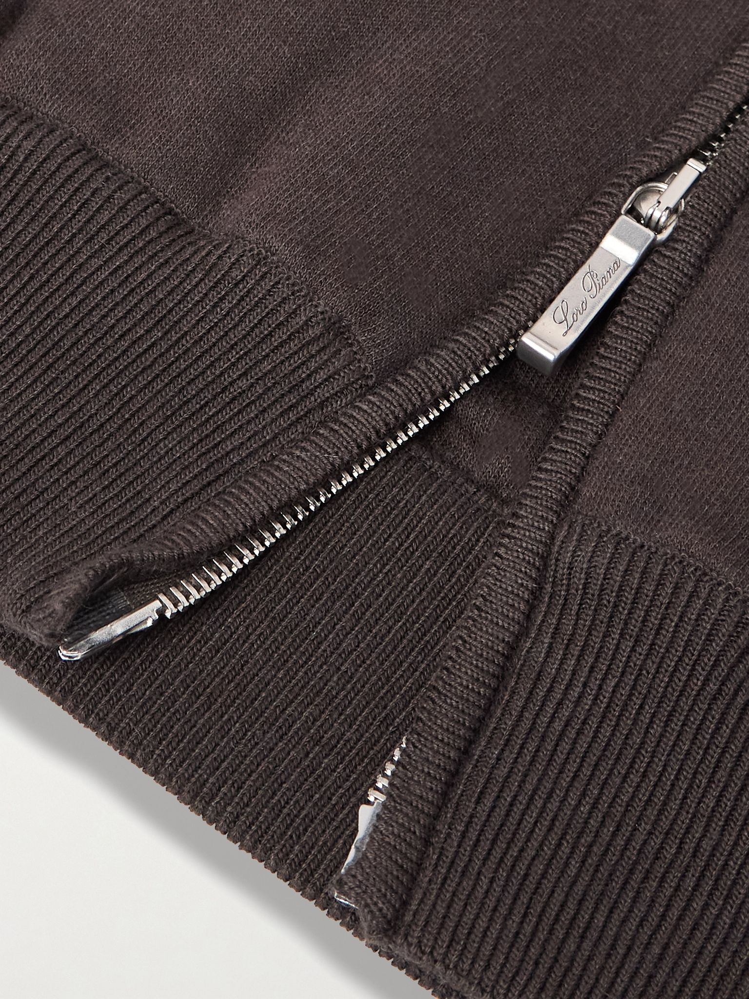 Whitney Ribbed Cotton, Silk and Cashmere-Blend Sweater Brown - 5