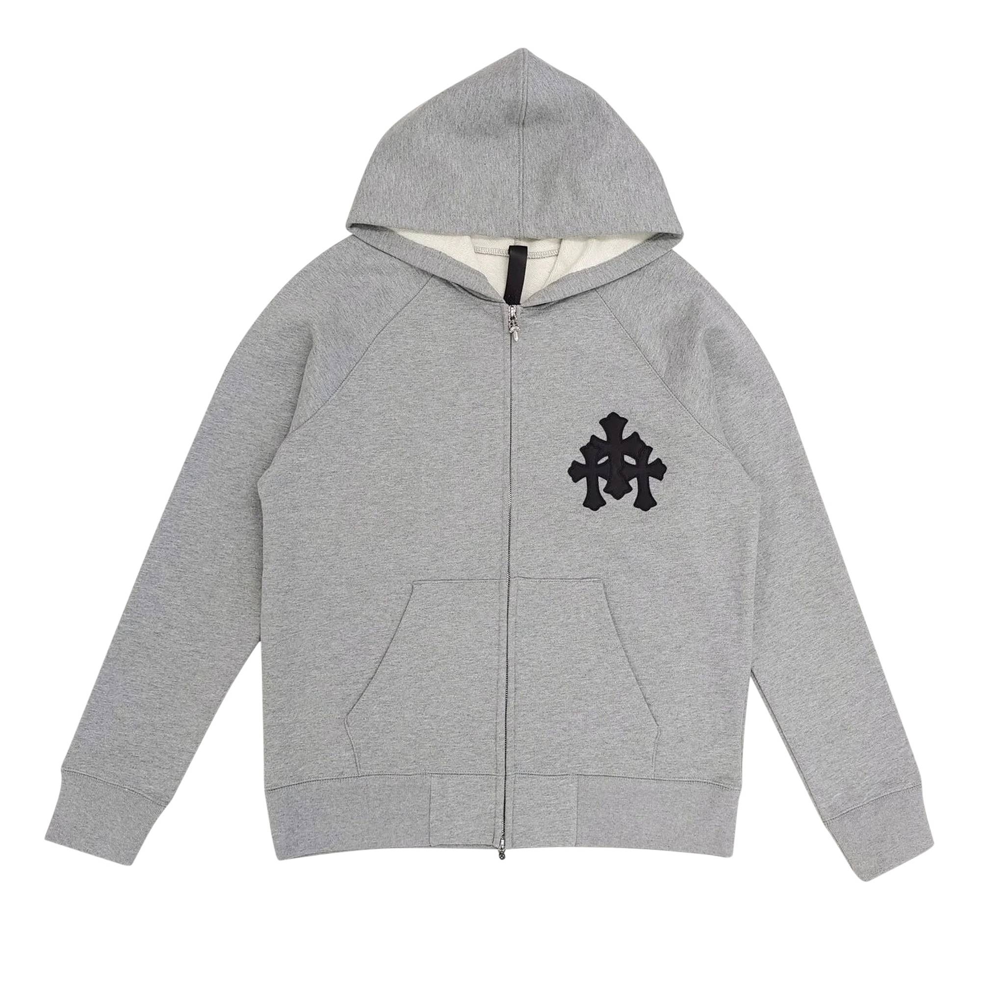 Chrome Hearts Paper Jam Cross Hoodie 'Heather Grey' - 1